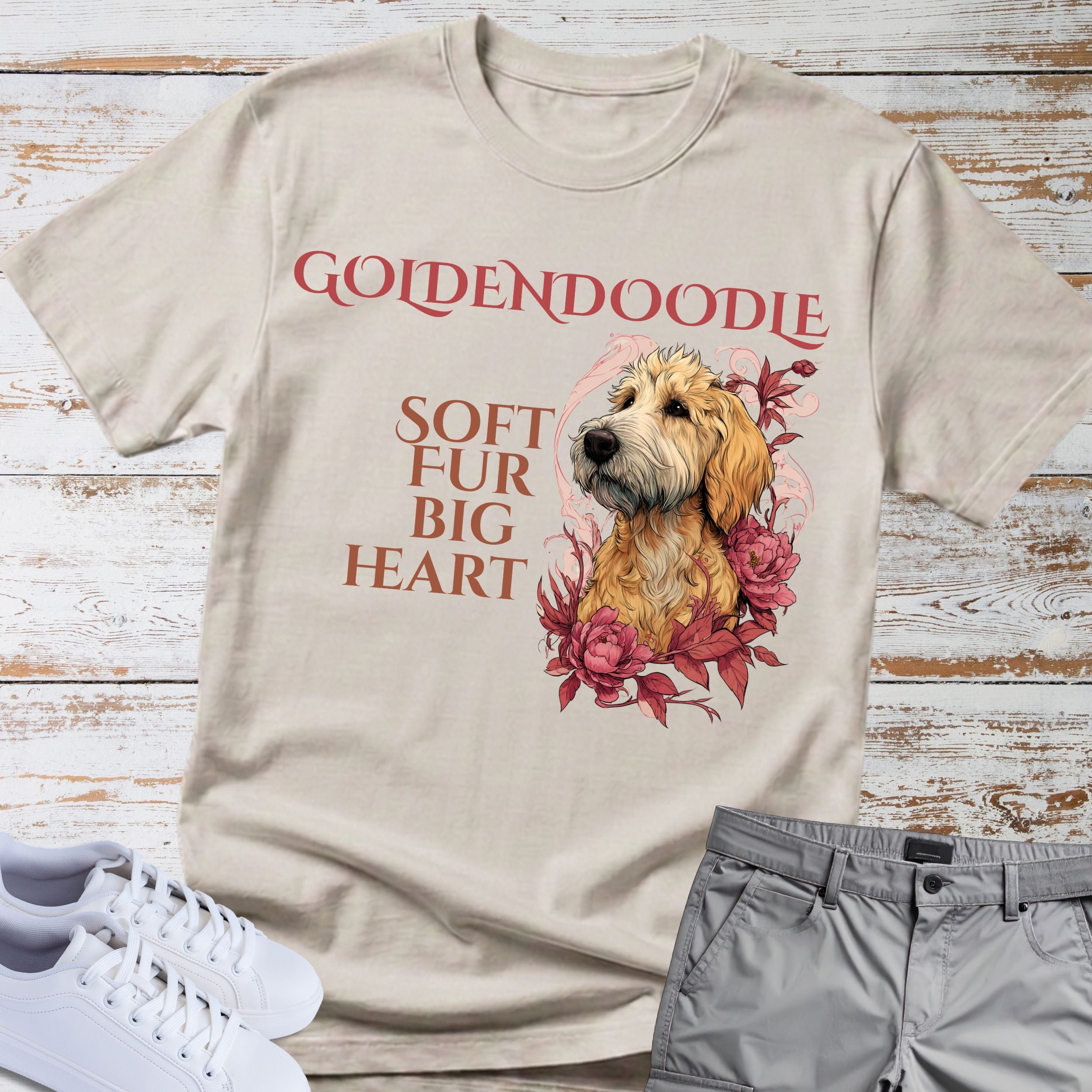 Goldendoodle Soft Fur Big Heart T-Shirt