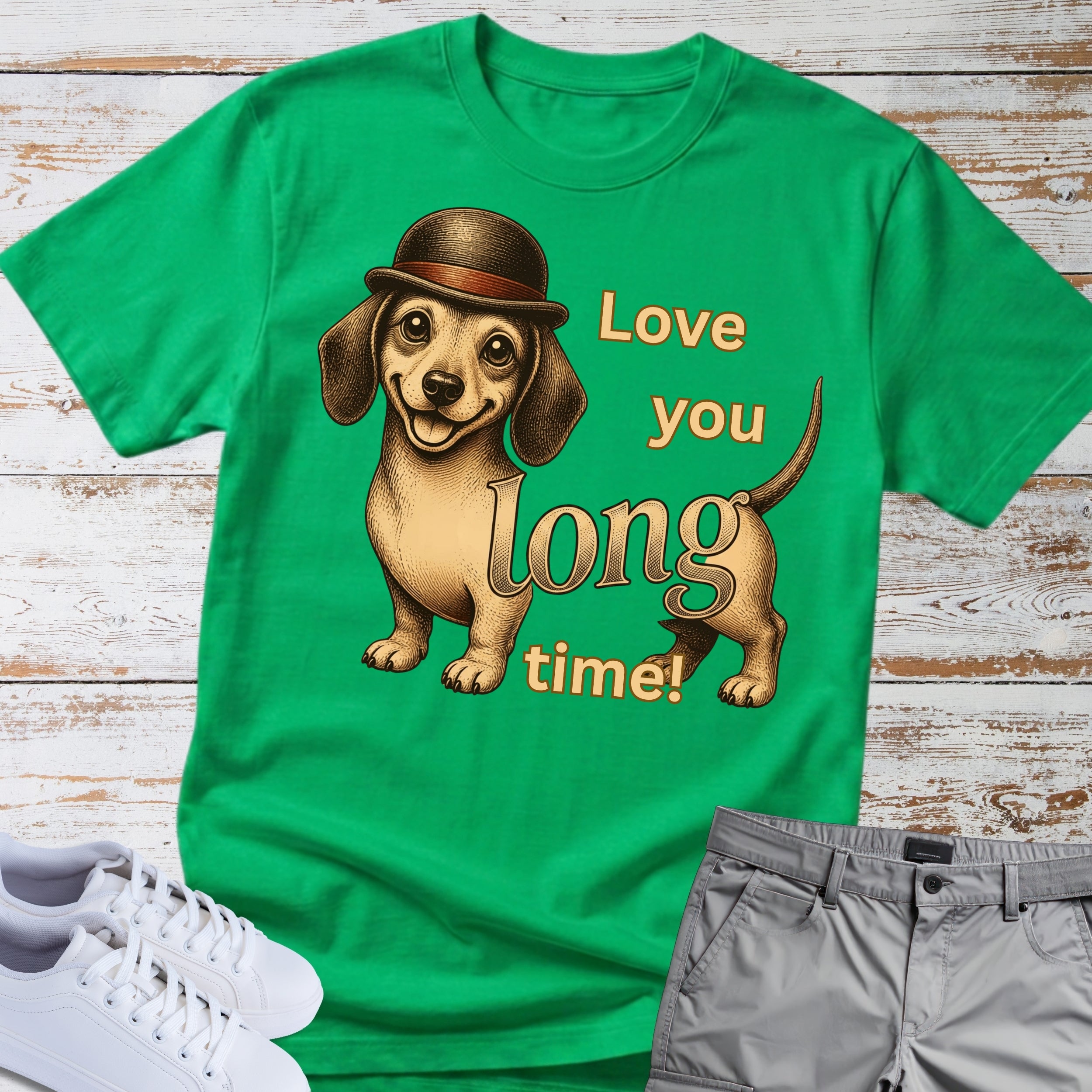 Dachshund 'Love You Long Time' T-Shirt