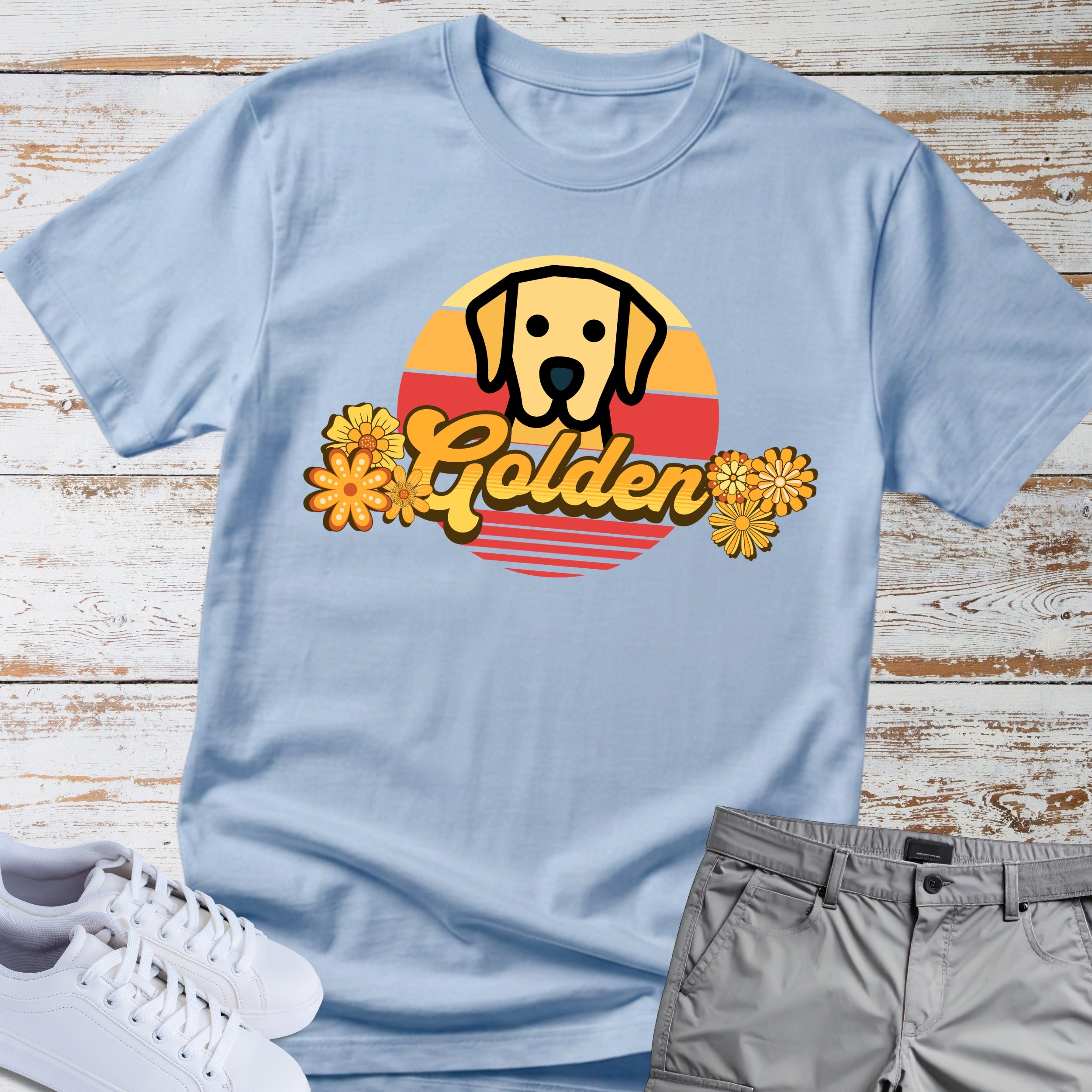 Golden Retriever Vintage Sunset T-Shirt