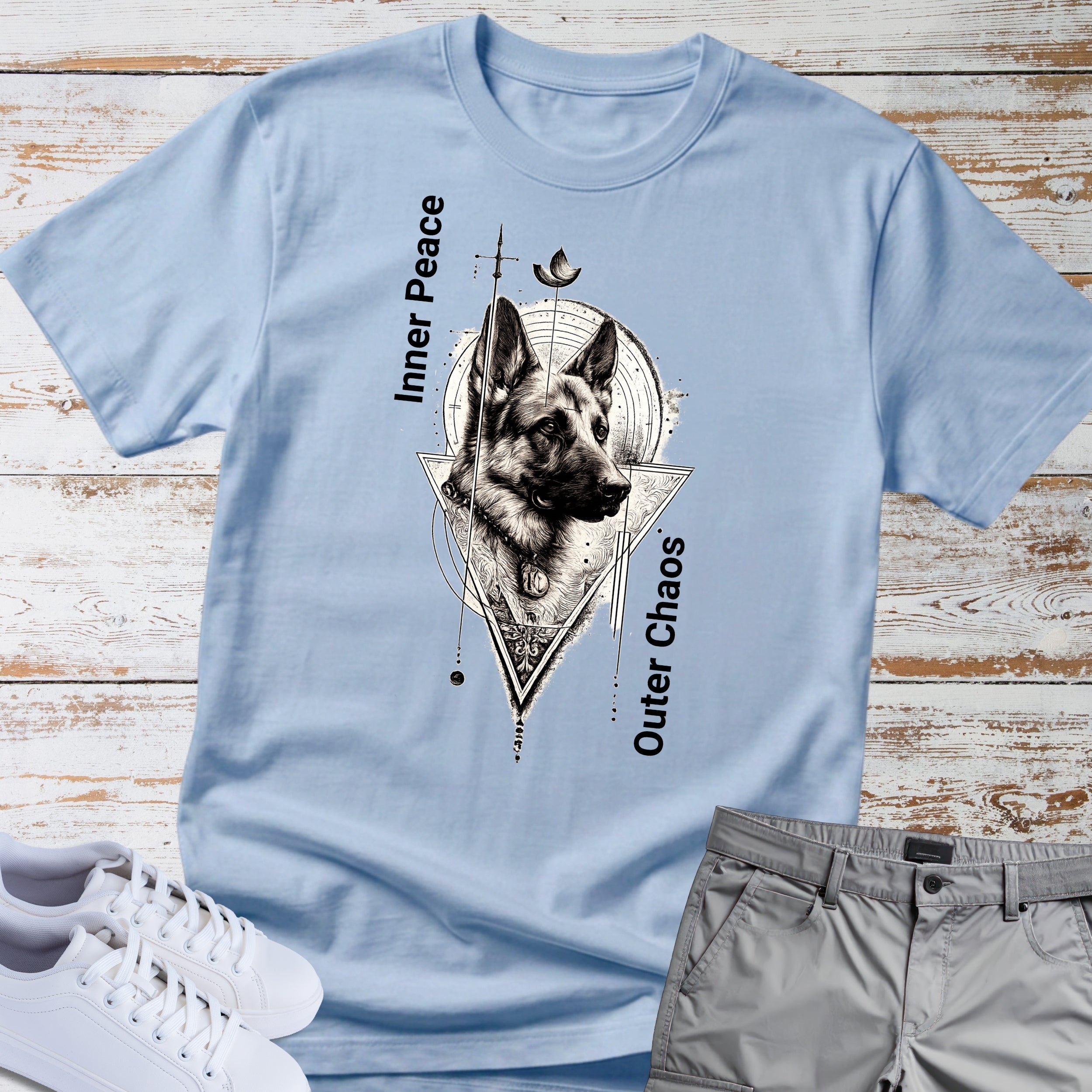 German Shepherd "Inner Peace, Outer Chaos" T-Shirt