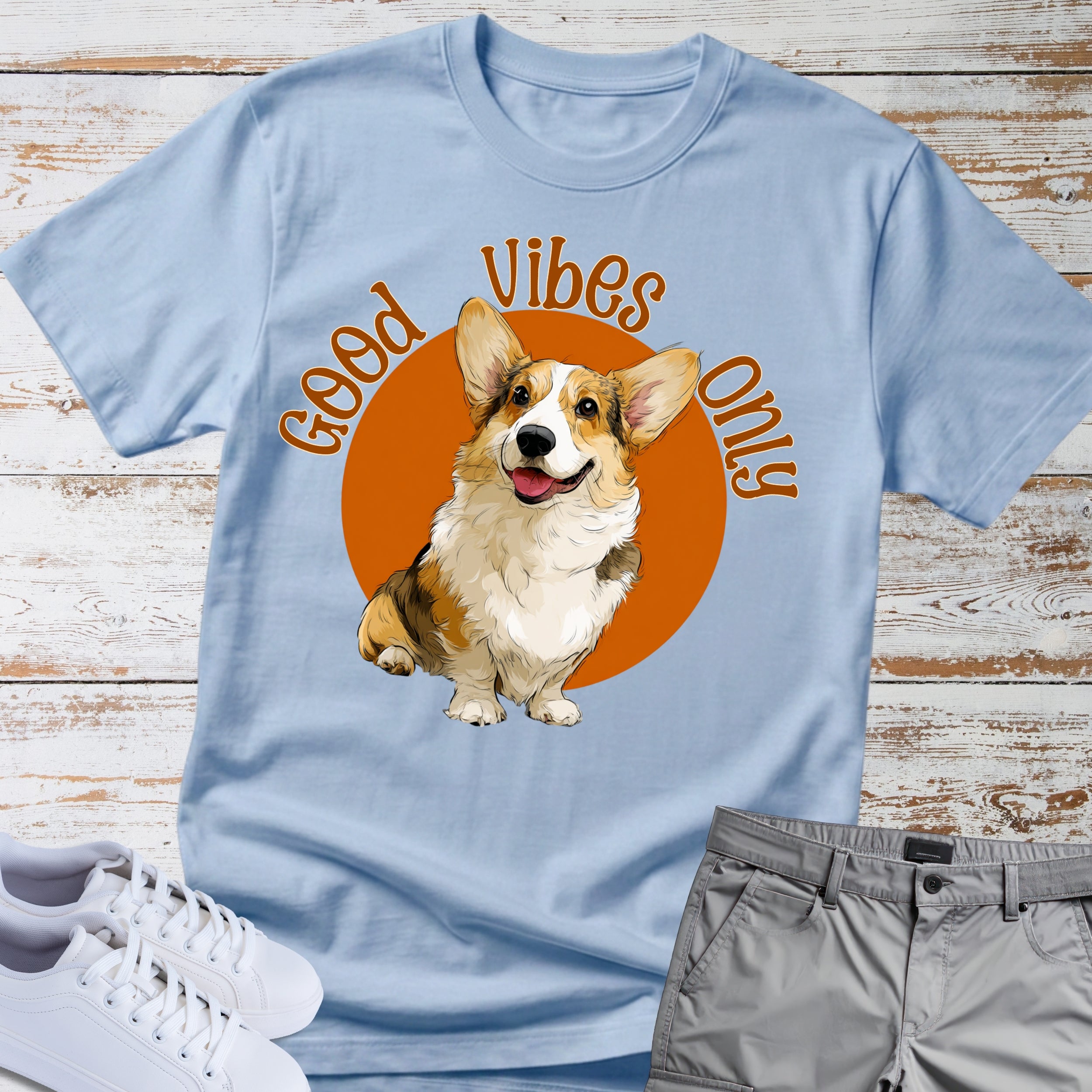 Good Vibes Only Corgi T-Shirt