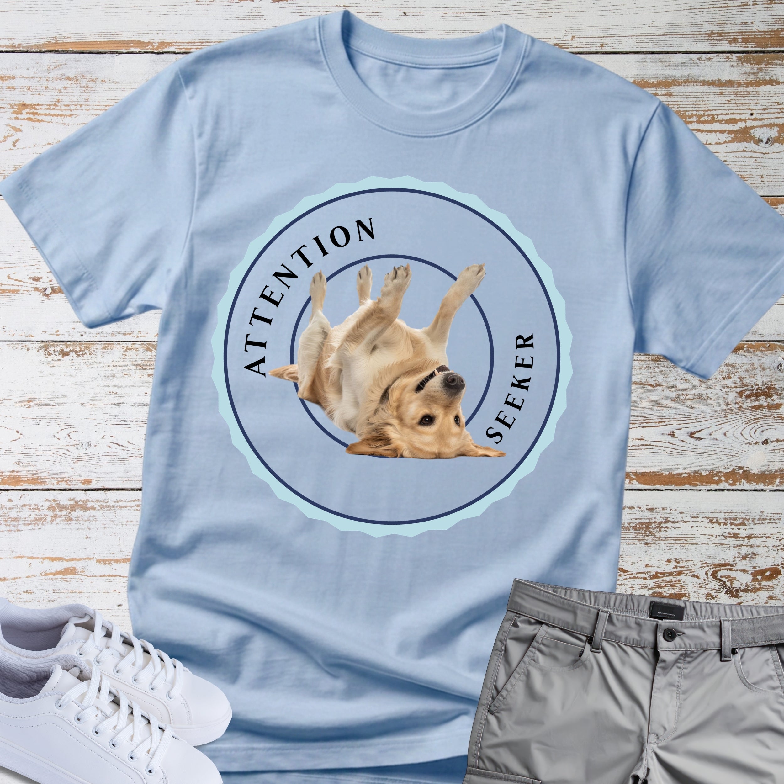 Golden Retriever "Attention Seeker" Honour Badge T-Shirt