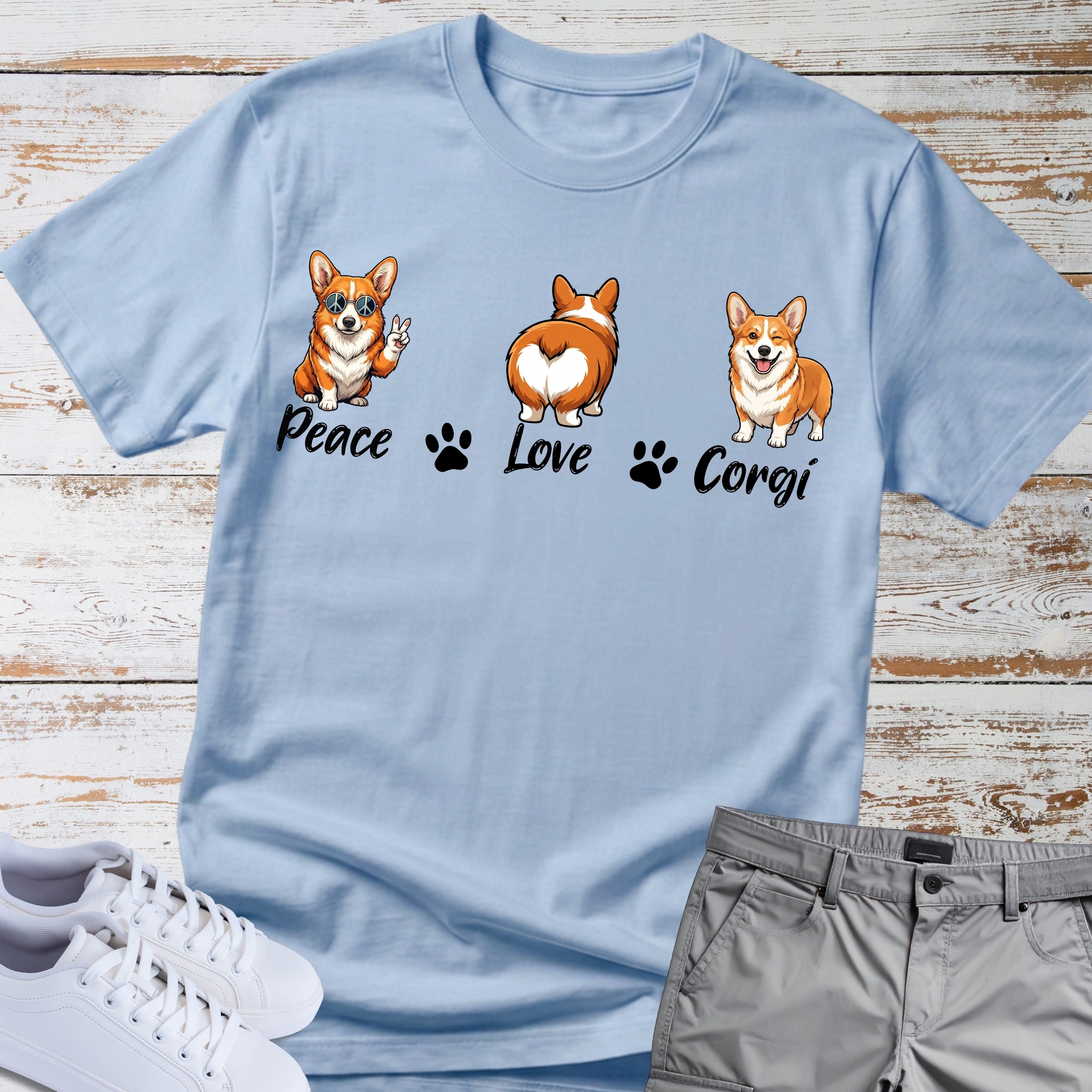 Peace Love Corgi T-Shirt