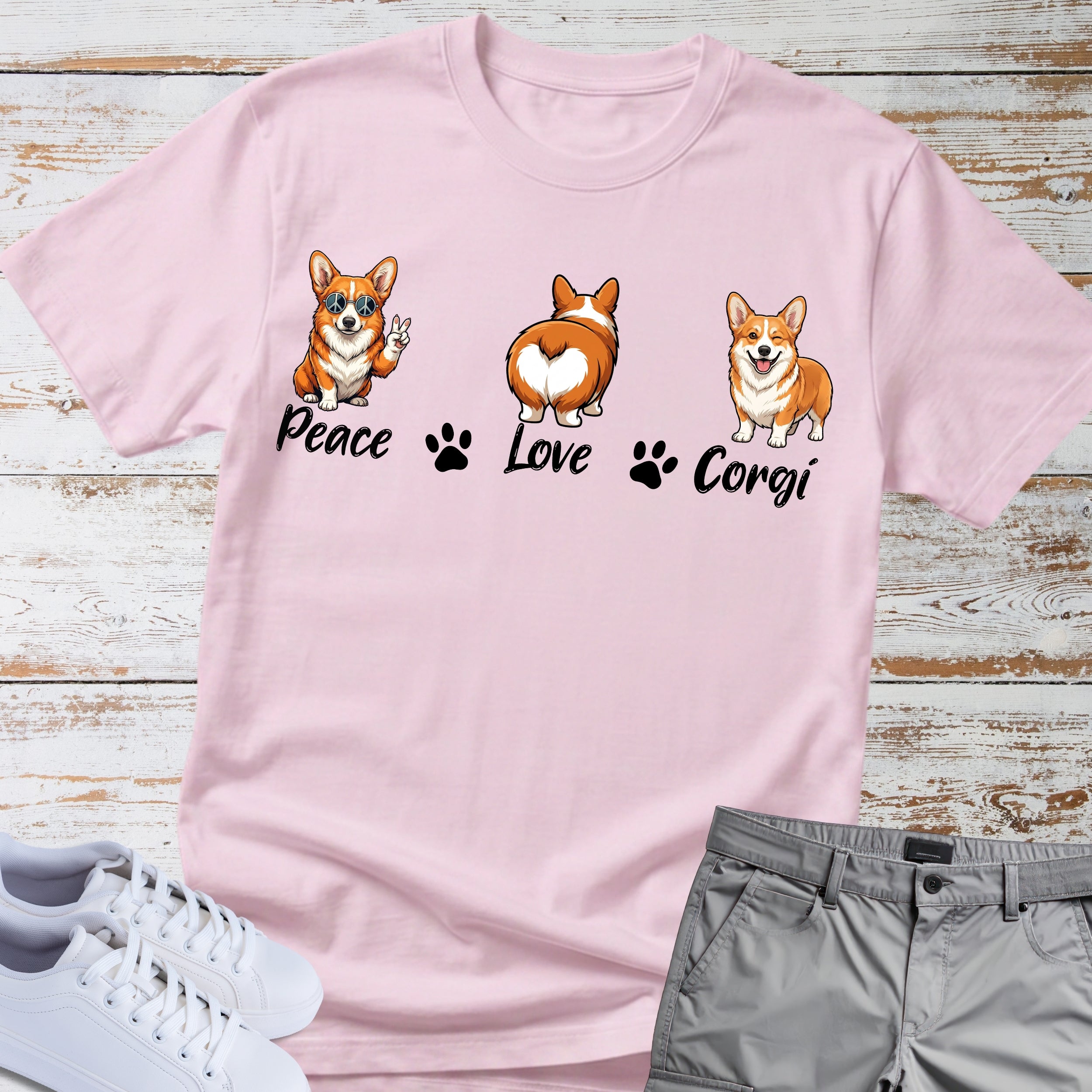 Peace Love Corgi T-Shirt