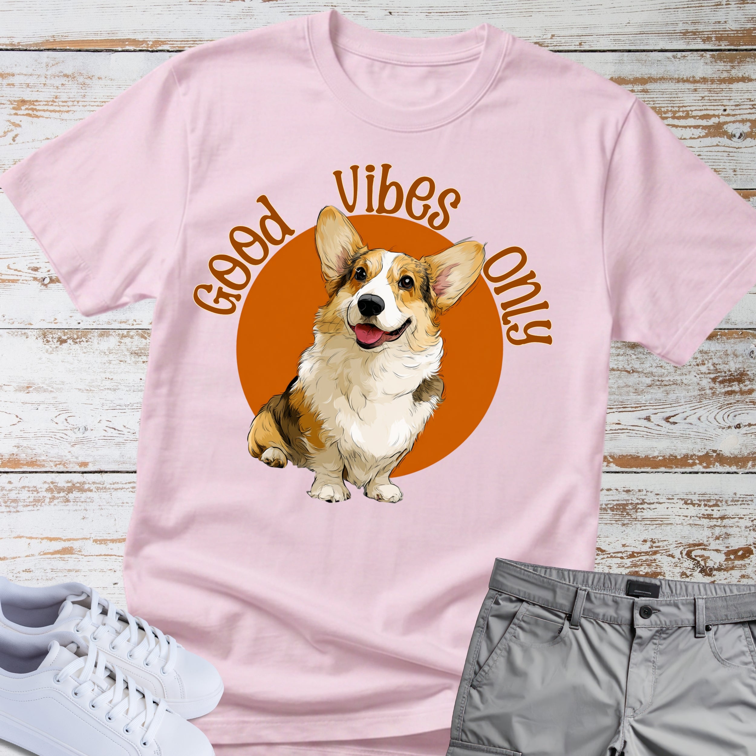 Good Vibes Only Corgi T-Shirt