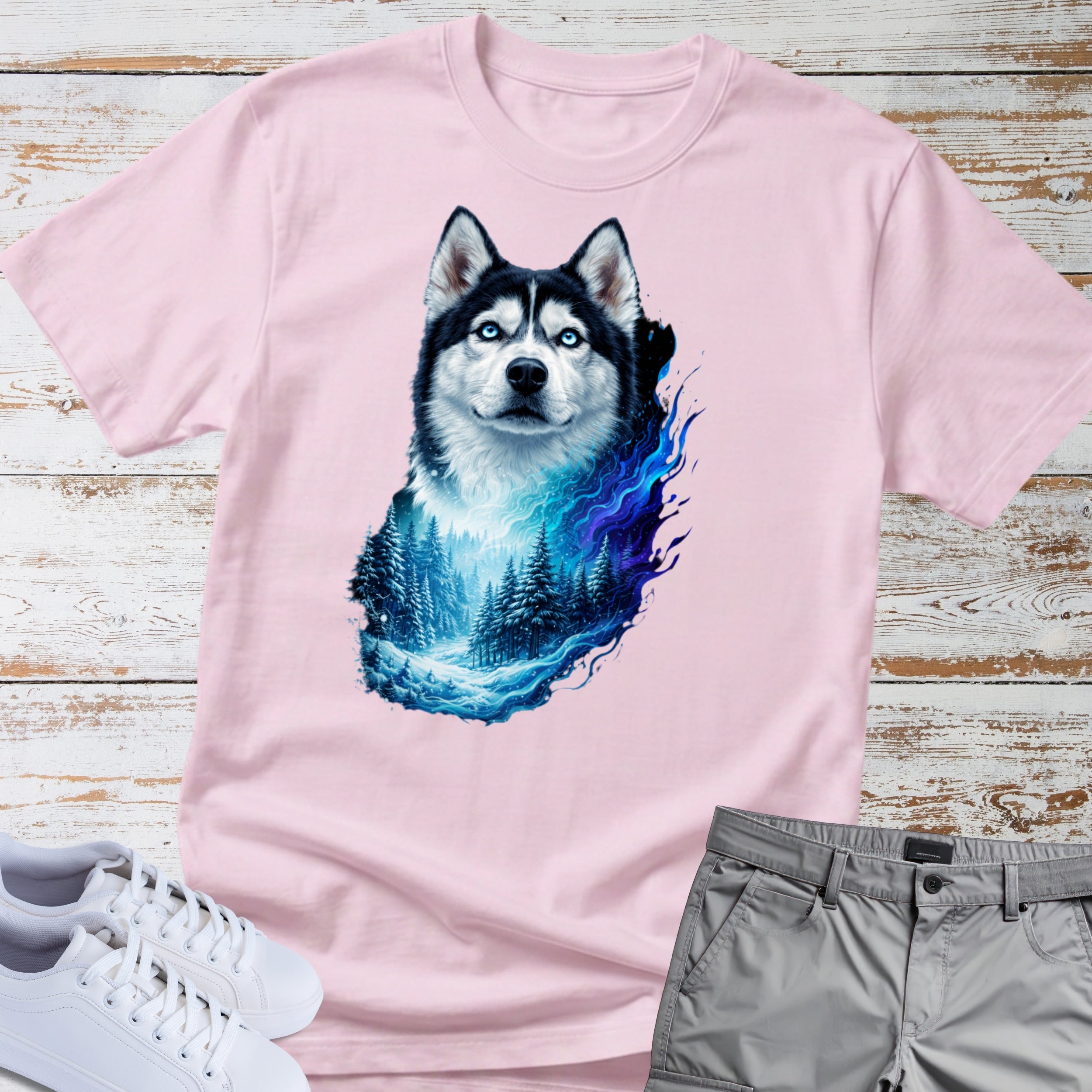 Siberian Husky Arctic Forest Tee