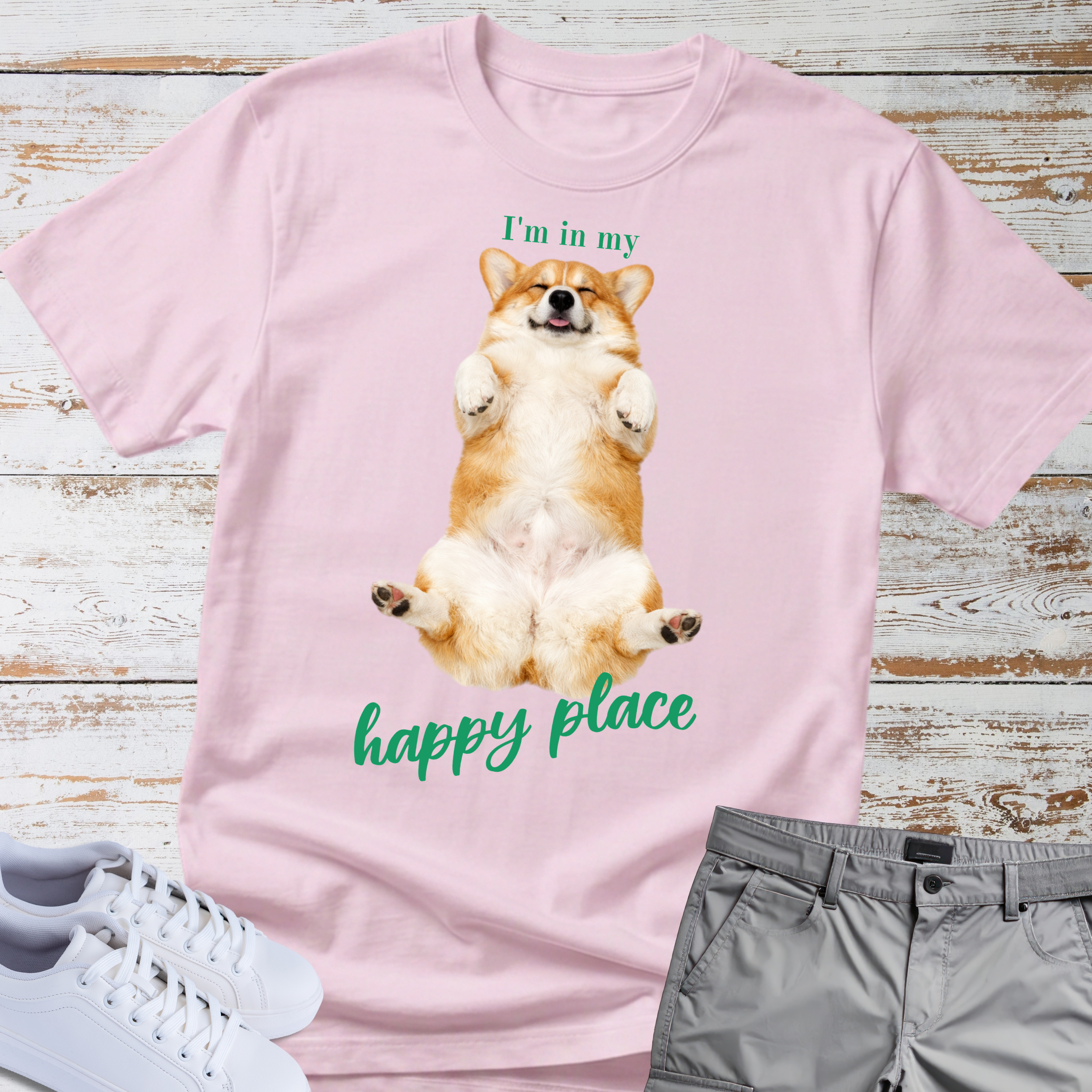 Corgi "I'm in my happy place" T-Shirt