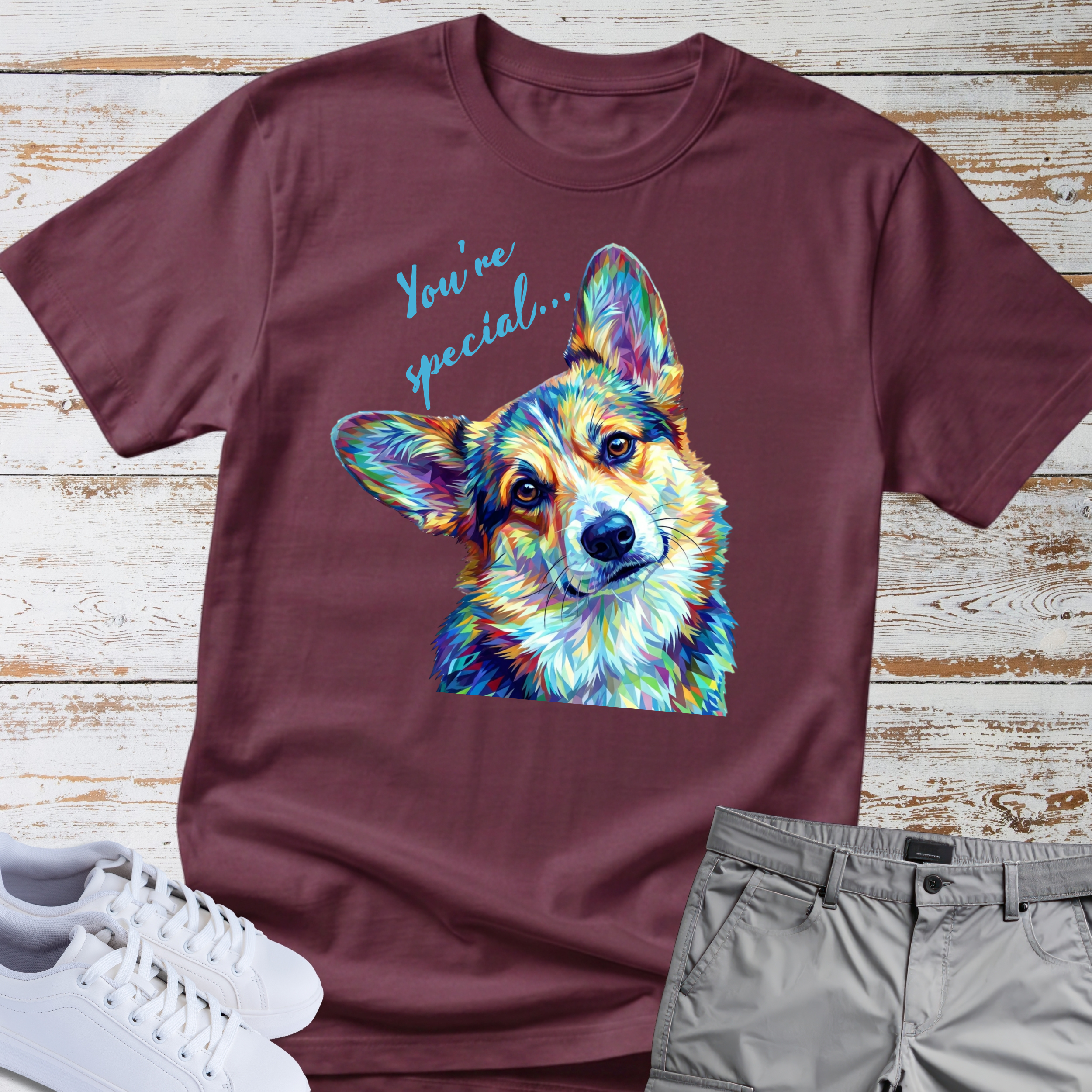 Colorful Corgi "You're Special" Tee