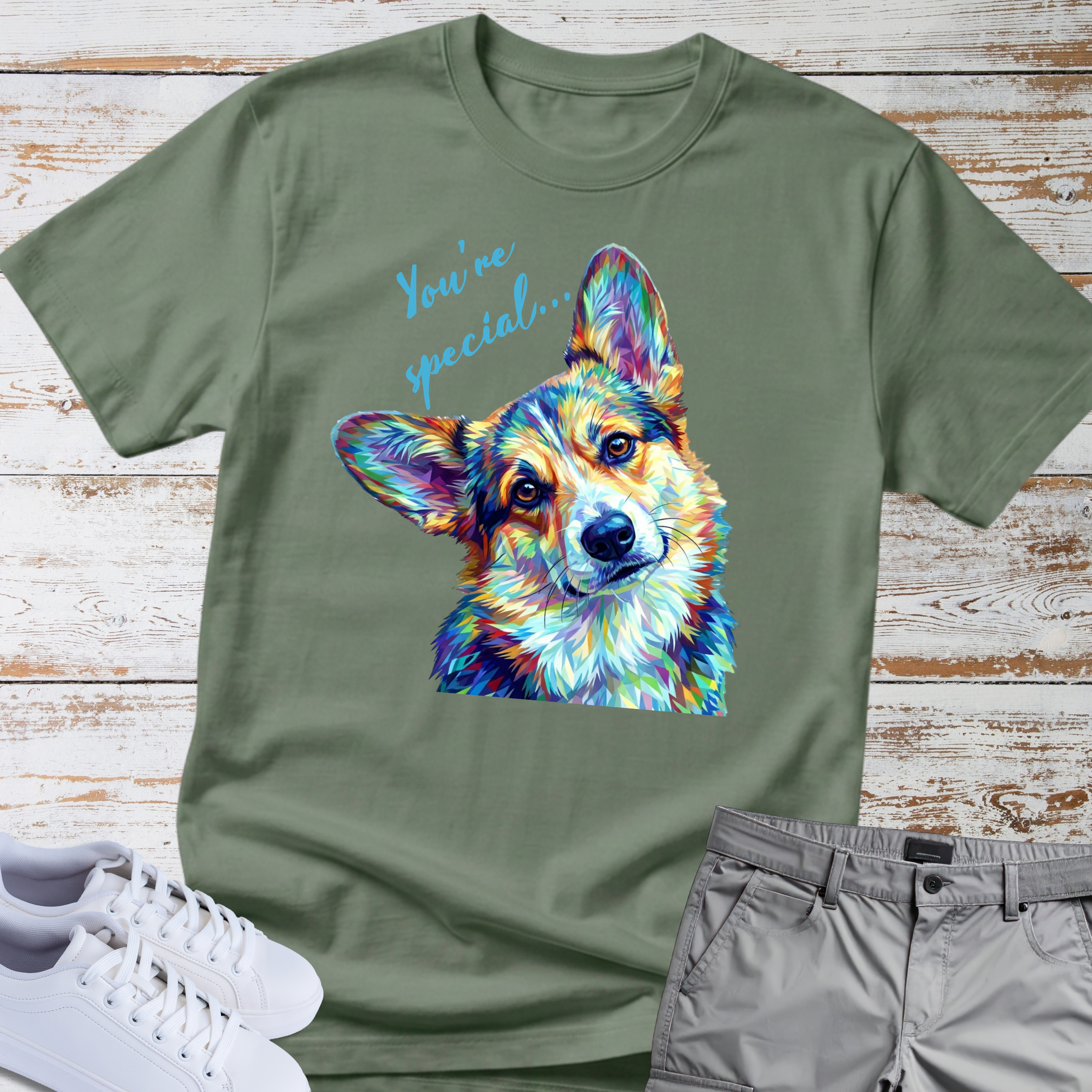 Colorful Corgi "You're Special" Tee