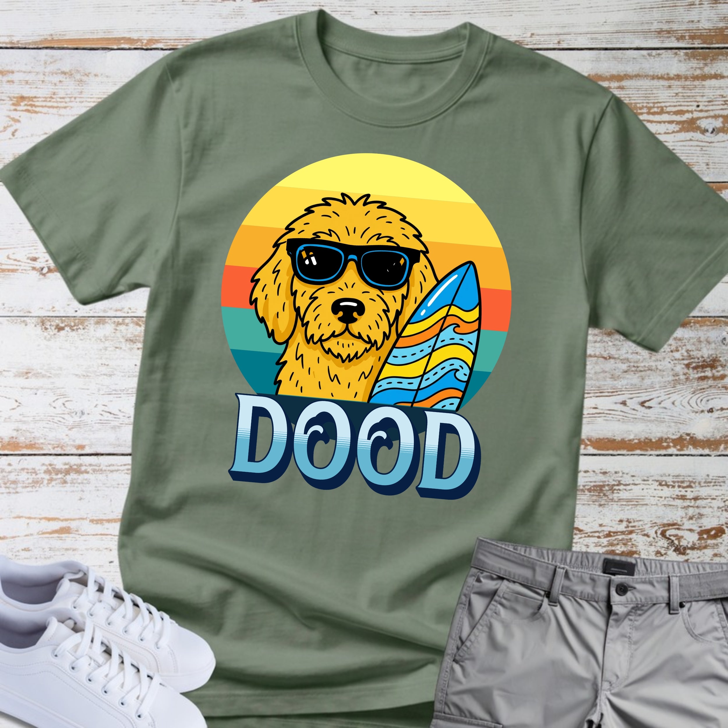 Goldendoodle Surfing Dood T-Shirt