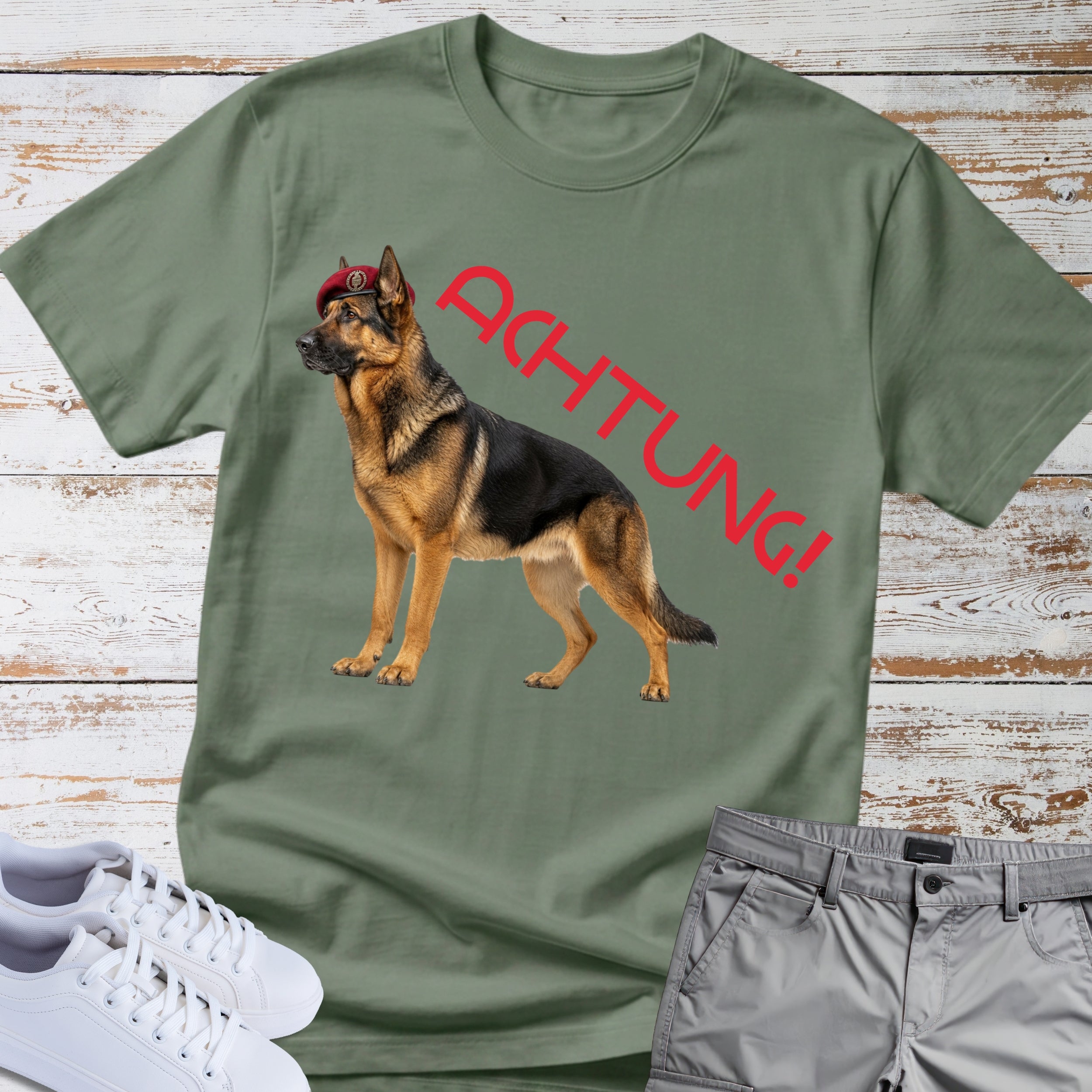 Police K9 German Shepherd Achtung! T-Shirt