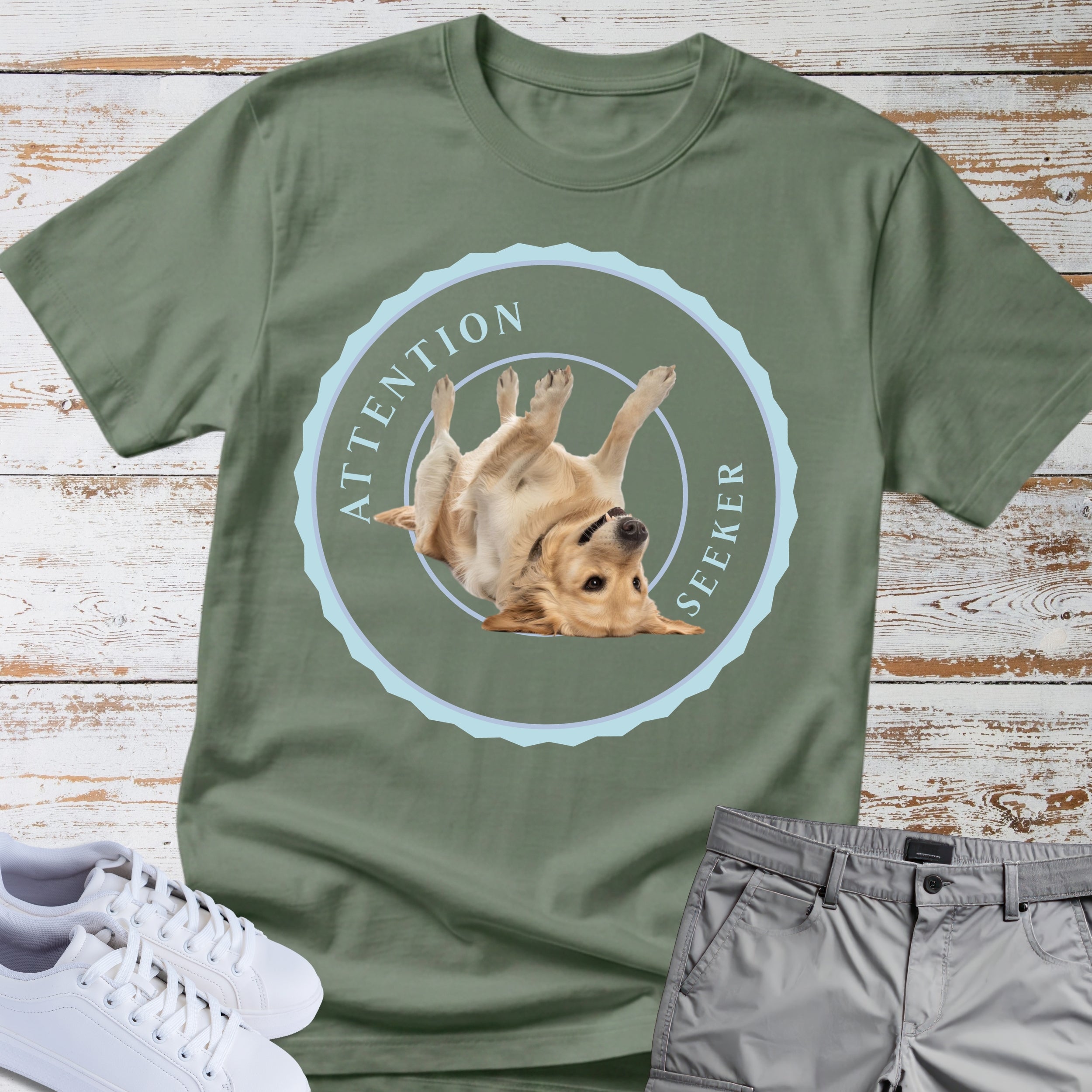 Golden Retriever "Attention Seeker" Honour Badge T-Shirt