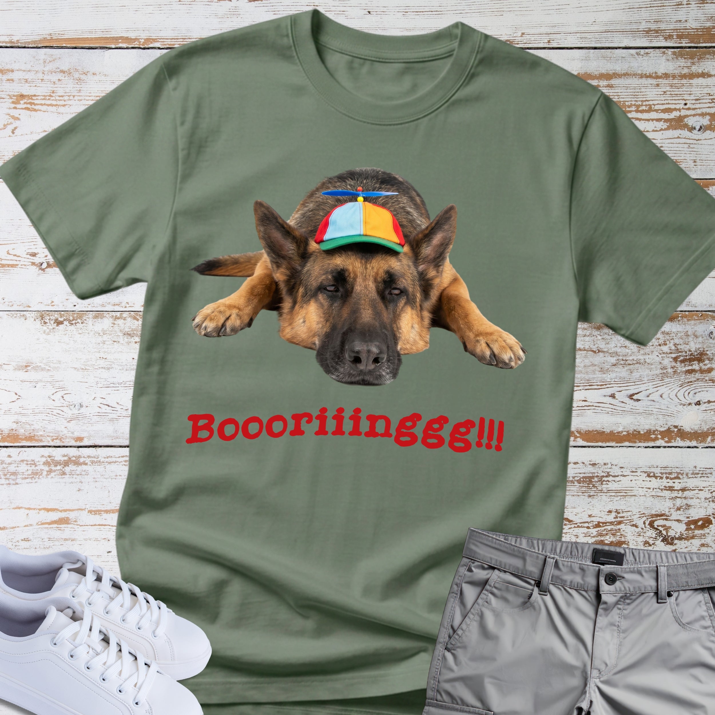 German Shepherd "Boooriinngg" T-Shirt