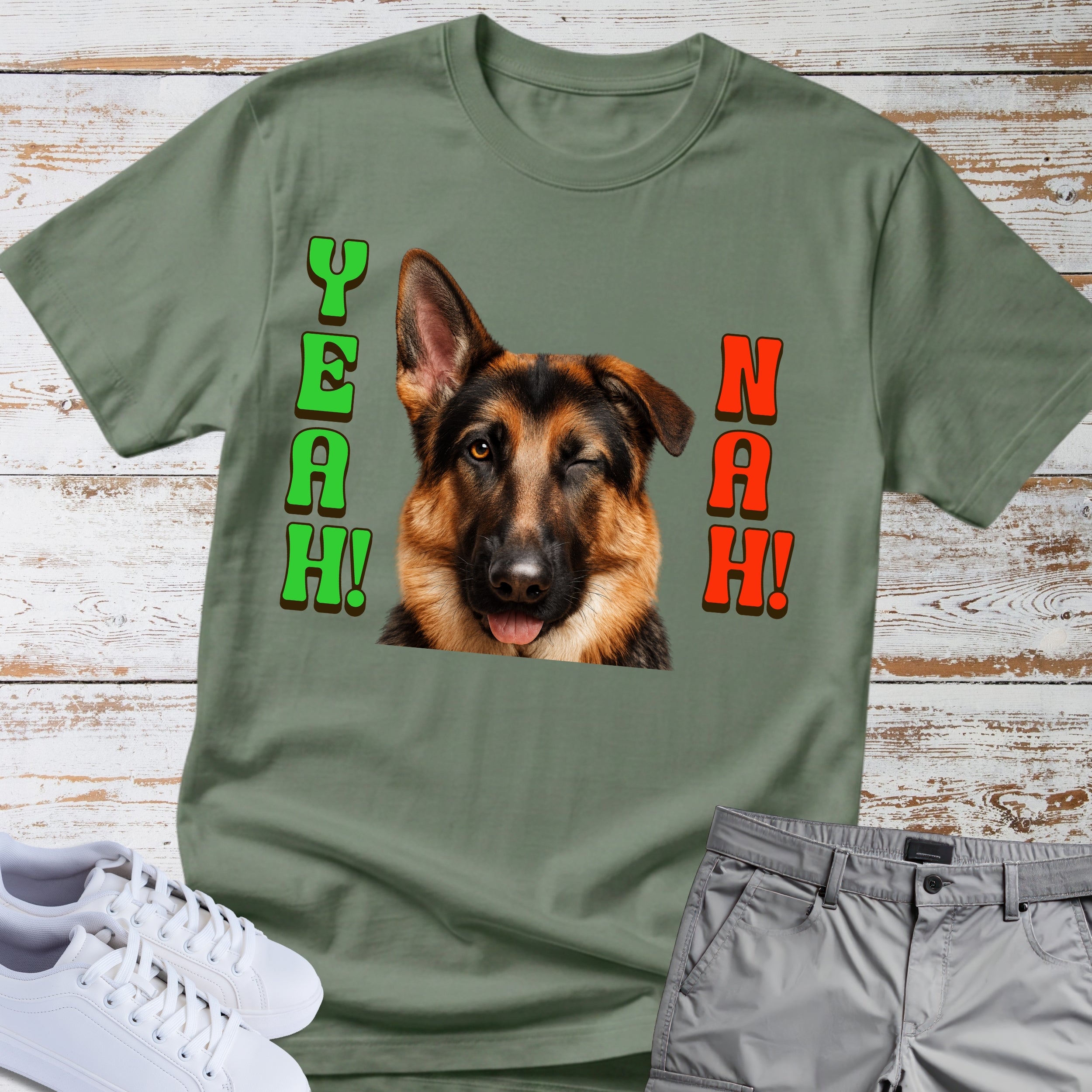 German Shepherd 'Yeah! Nah' T-Shirt