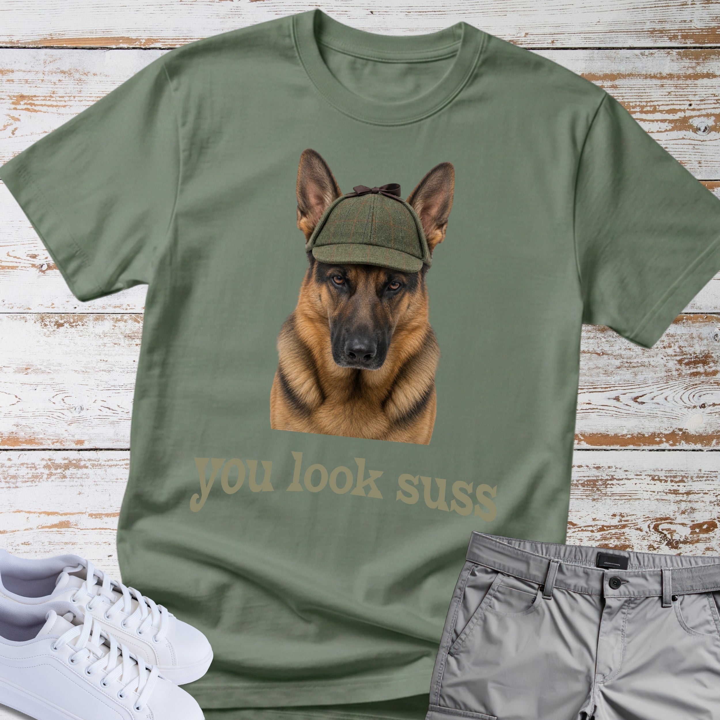 German Shepherd "You Look Suss" T-Shirt