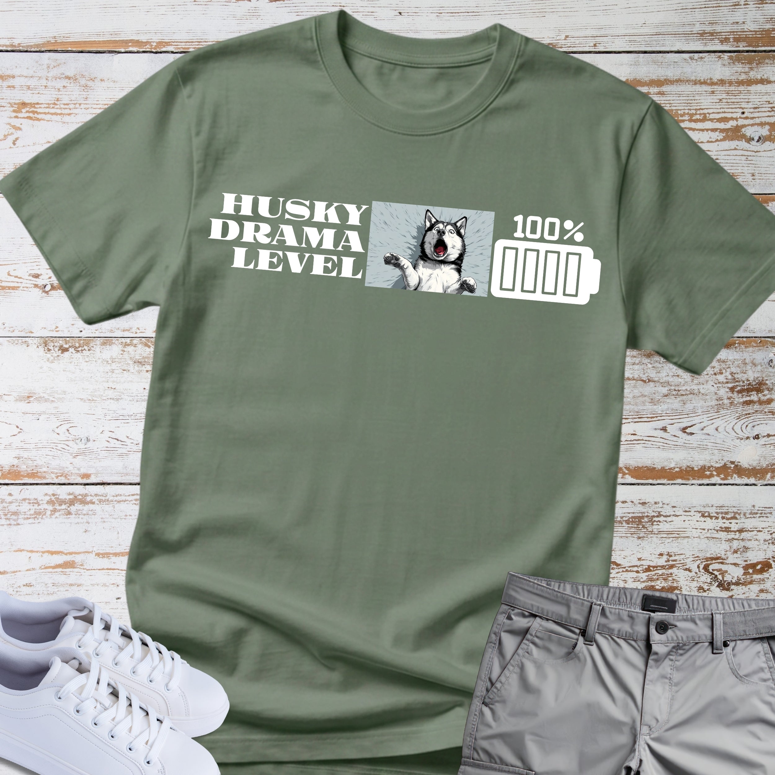 Husky Drama Level: 100% Siberian Husky T-Shirt