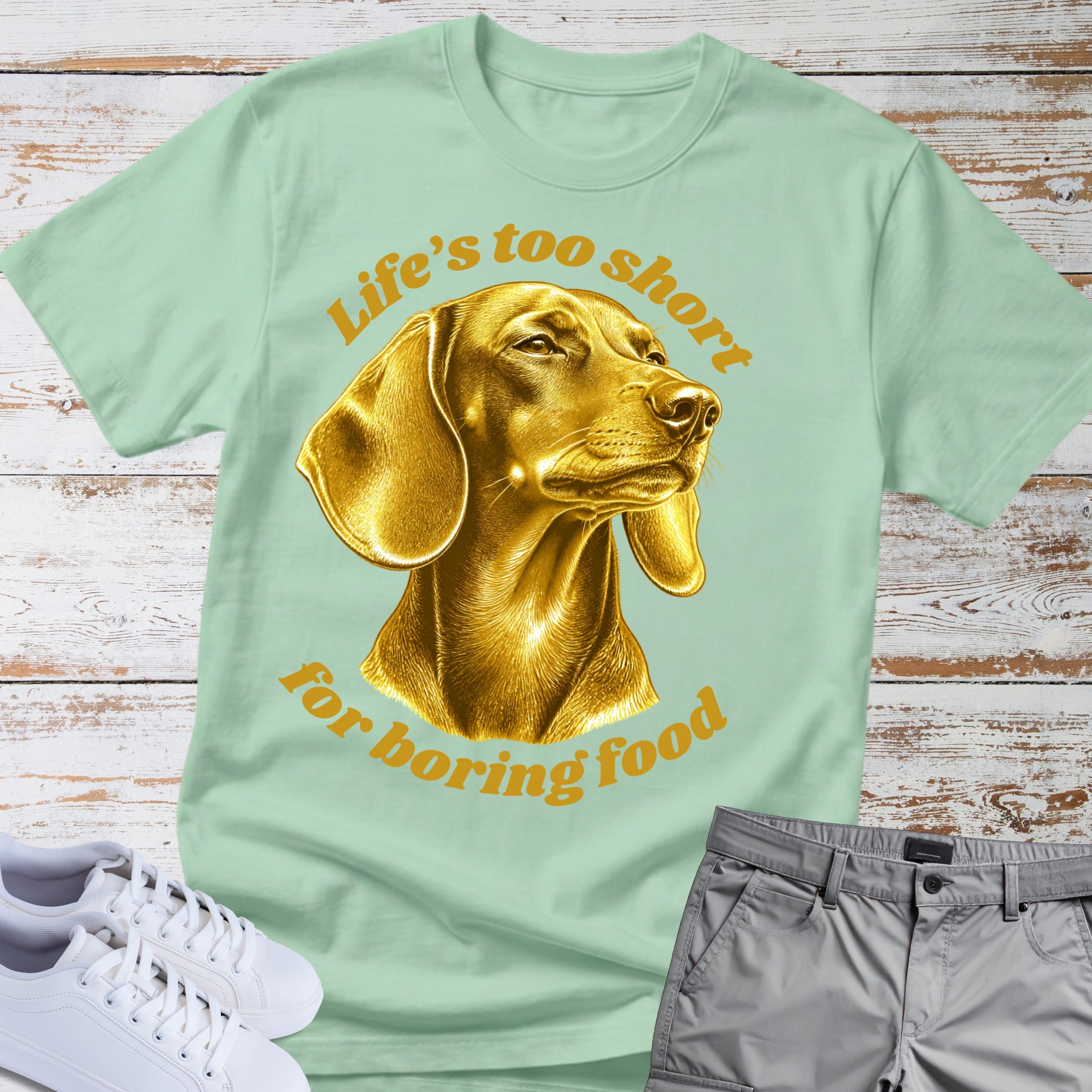 Dachshund "Life’s Too Short for Boring Food" T-Shirt
