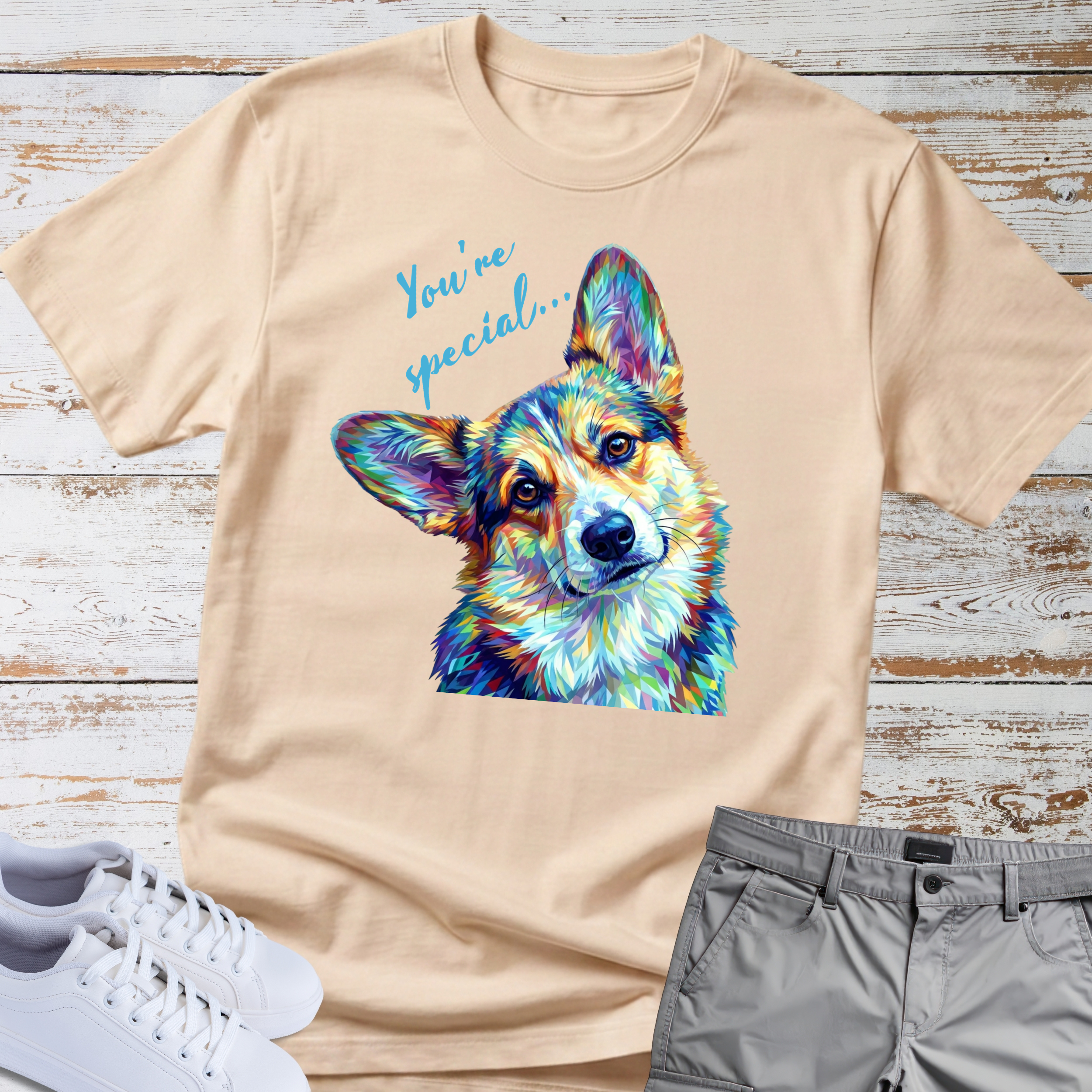 Colorful Corgi "You're Special" Tee