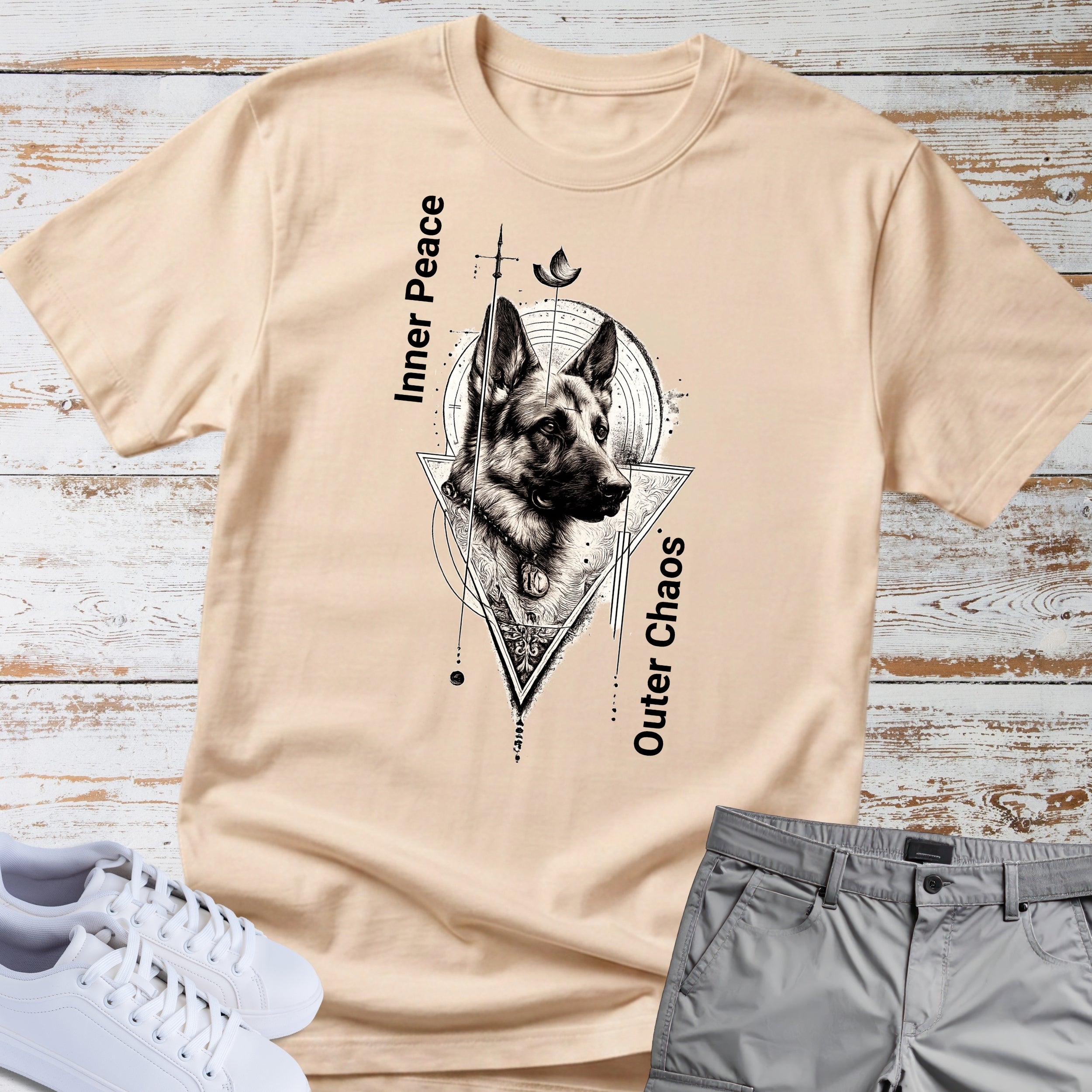 German Shepherd "Inner Peace, Outer Chaos" T-Shirt
