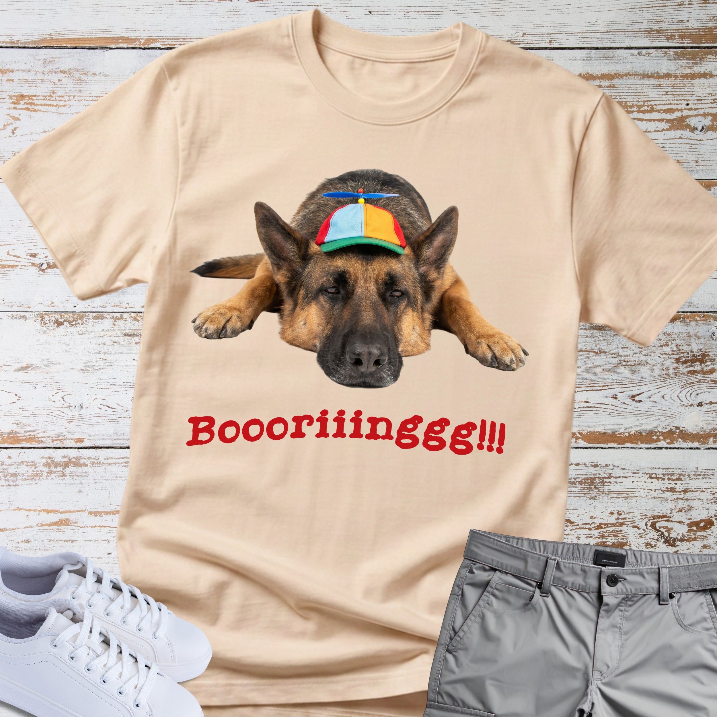 German Shepherd "Boooriinngg" T-Shirt