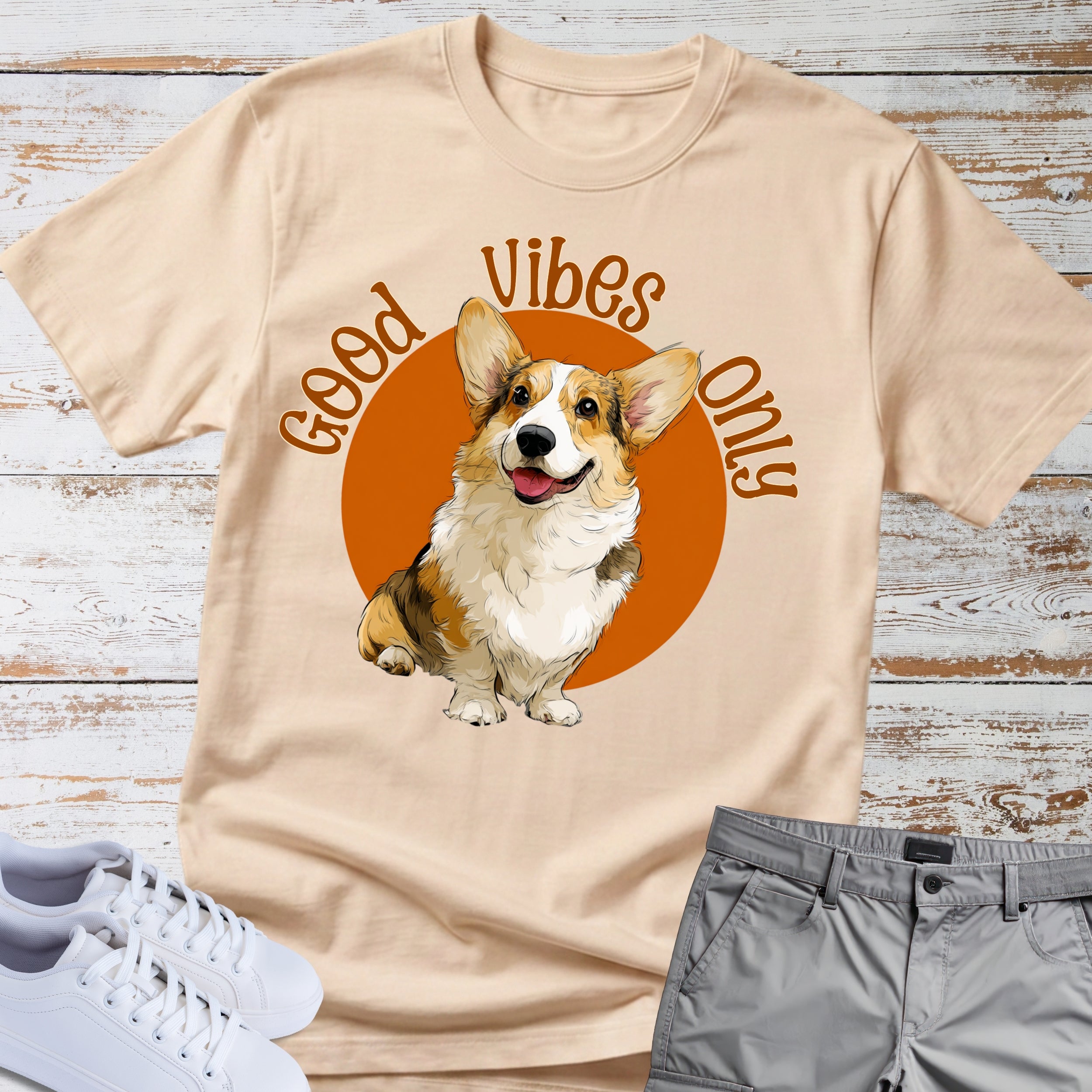 Good Vibes Only Corgi T-Shirt