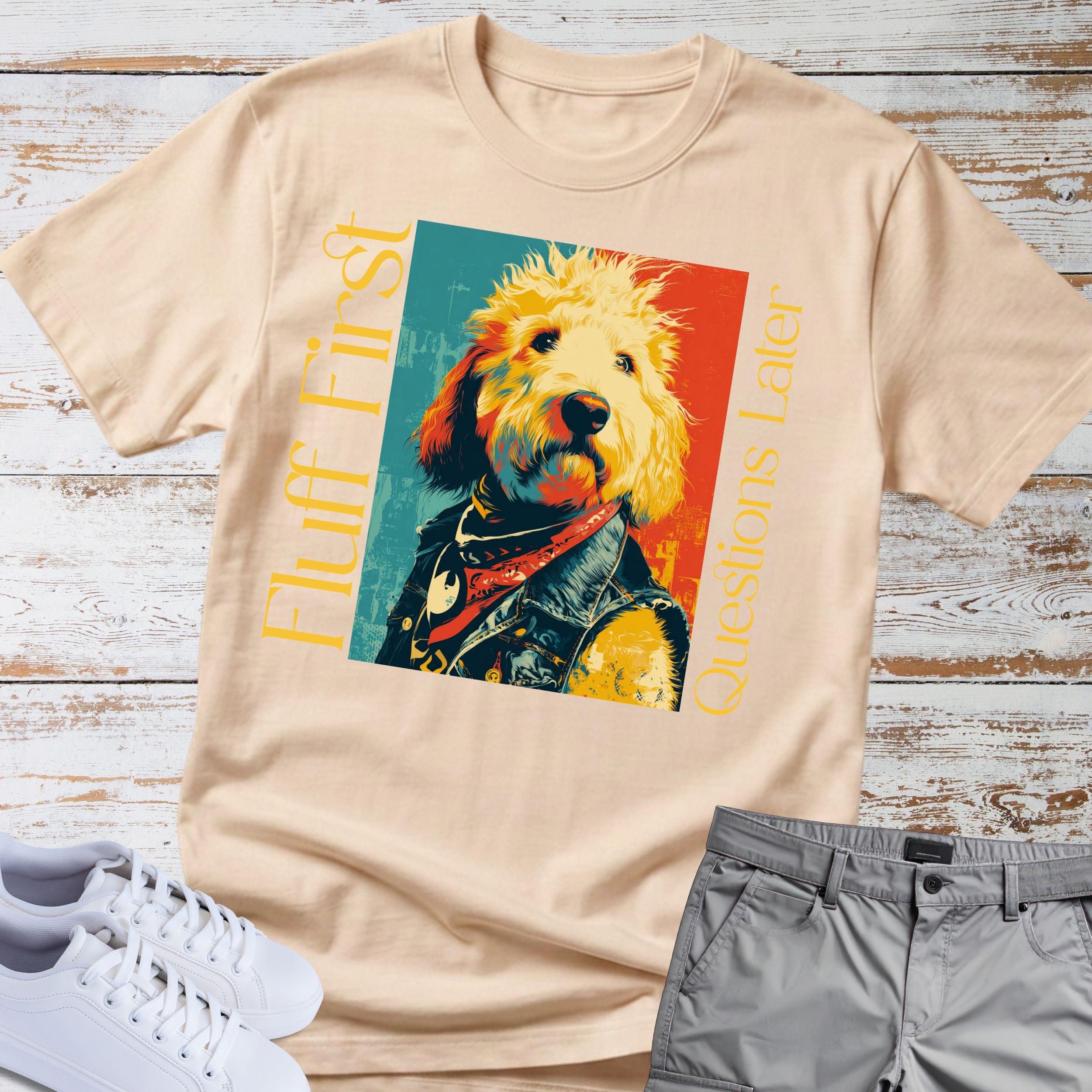 Goldendoodle Fluff First Questions Later T-shirt