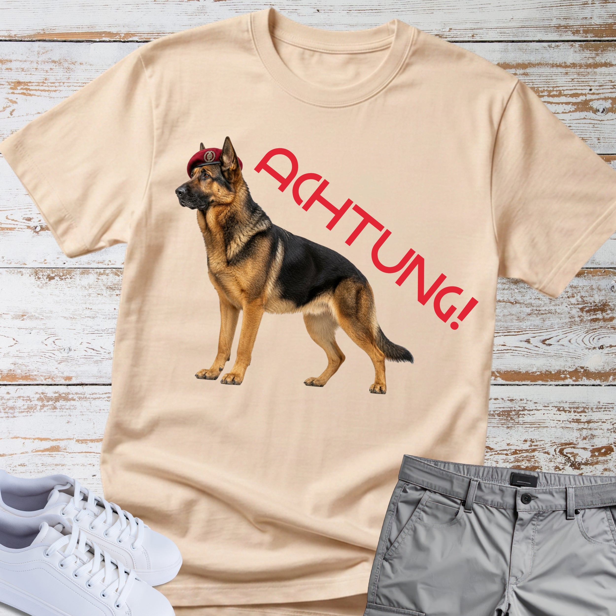 Police K9 German Shepherd Achtung! T-Shirt