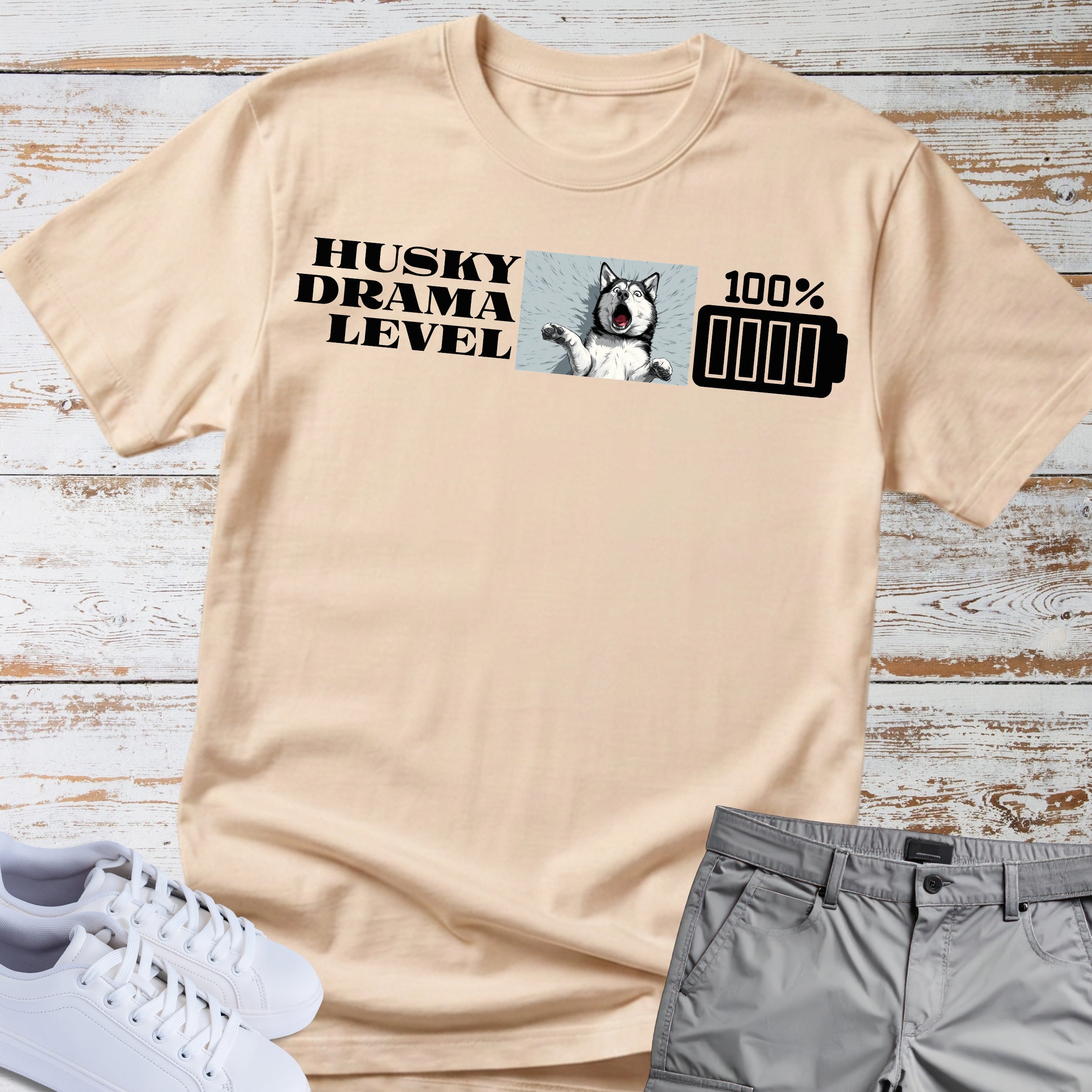 Husky Drama Level: 100% Siberian Husky T-Shirt