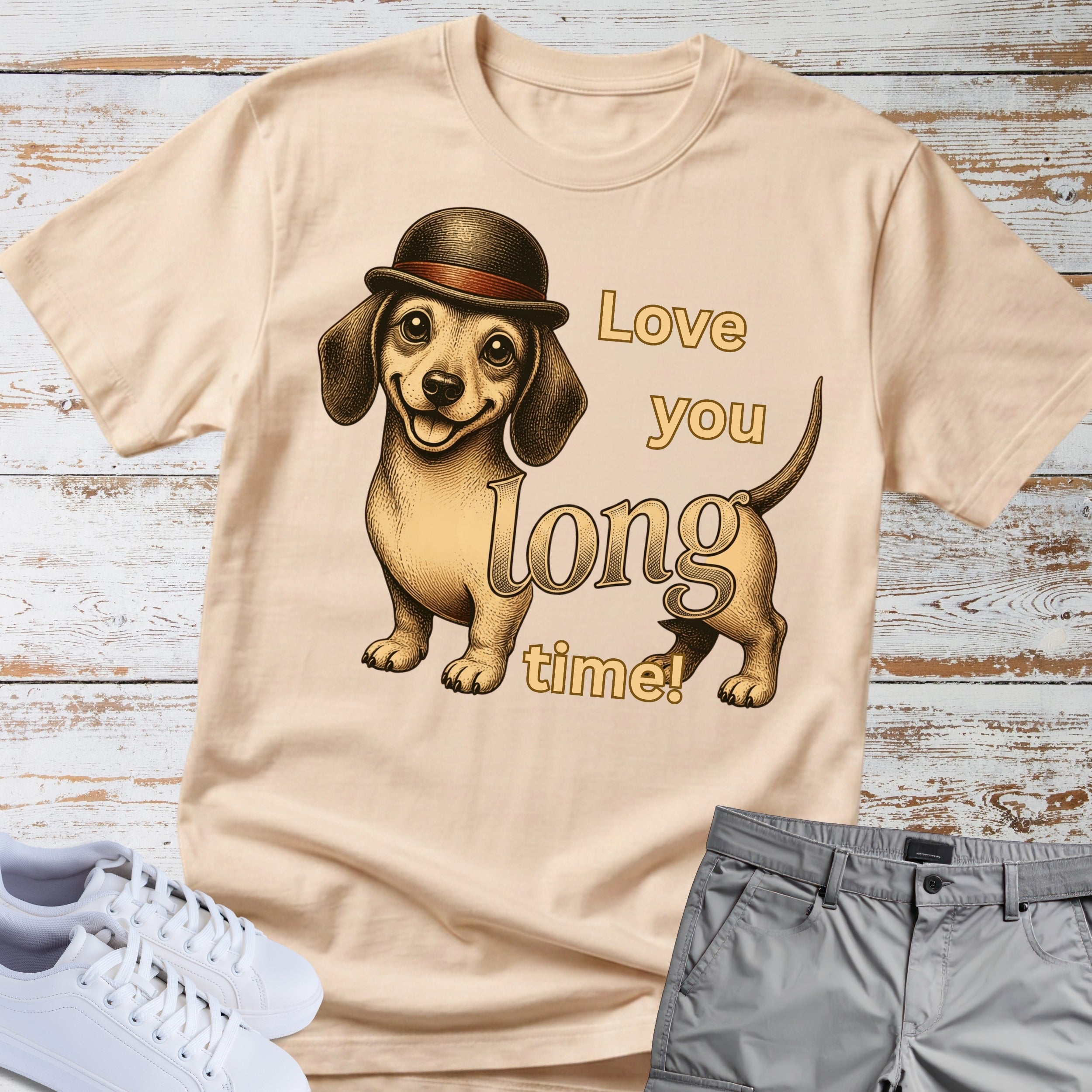 Dachshund 'Love You Long Time' T-Shirt