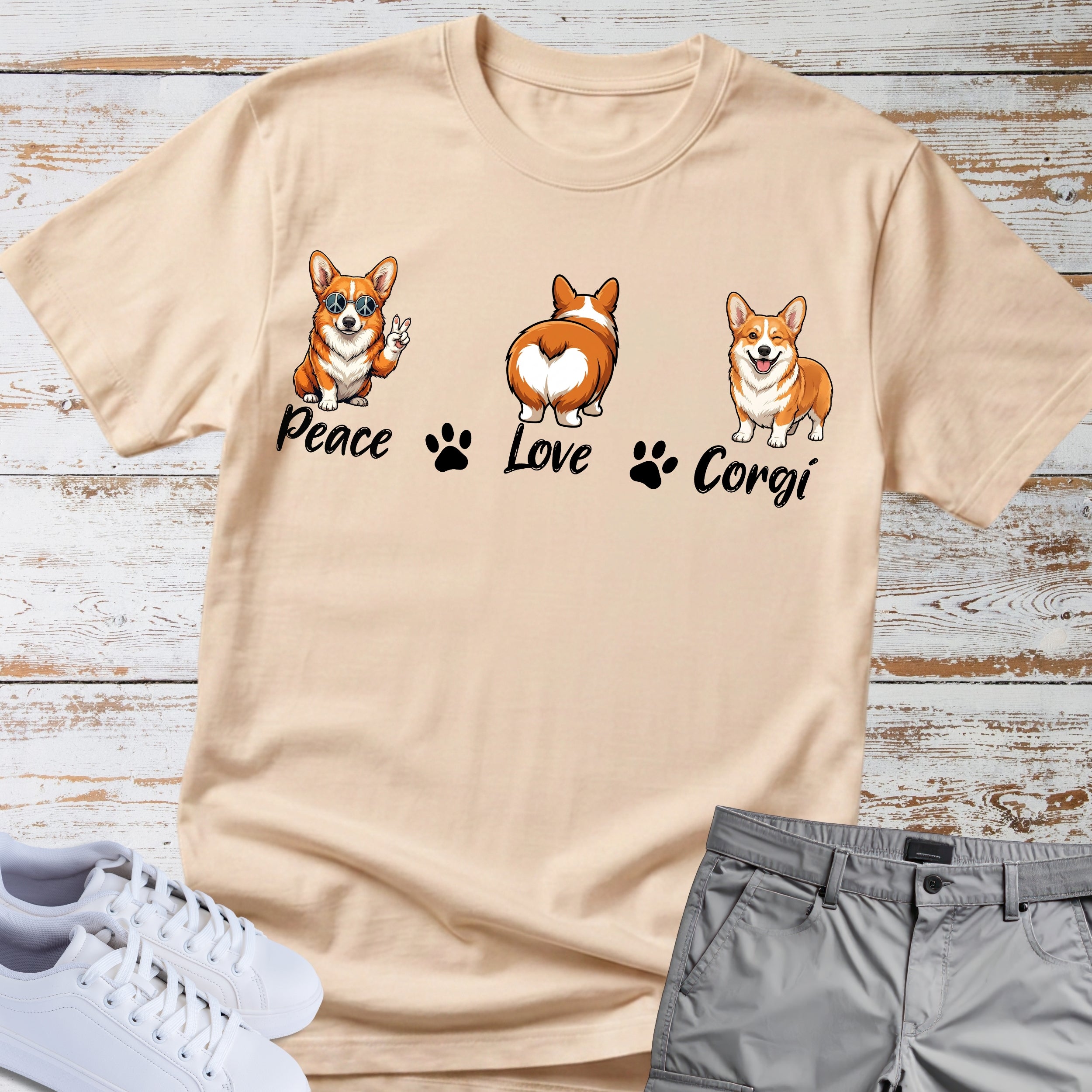 Peace Love Corgi T-Shirt