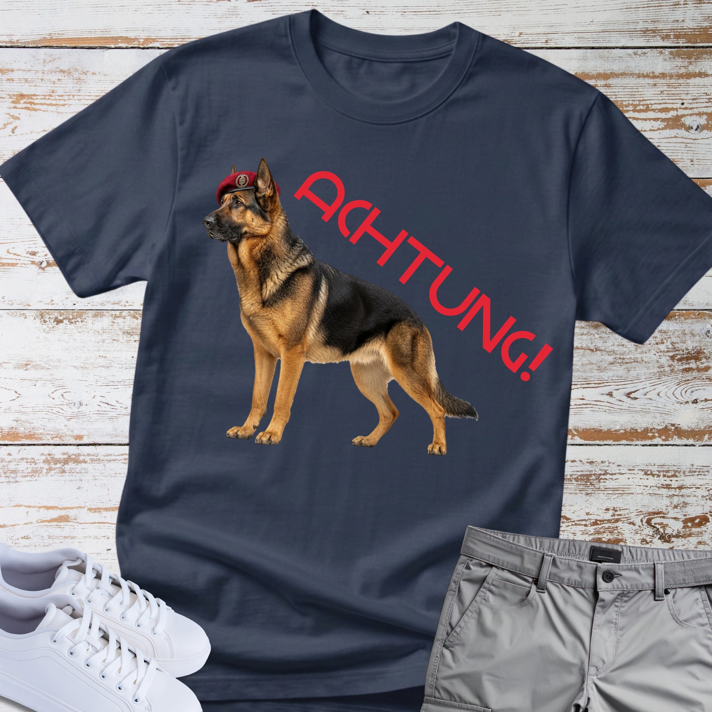 Police K9 German Shepherd Achtung! T-Shirt