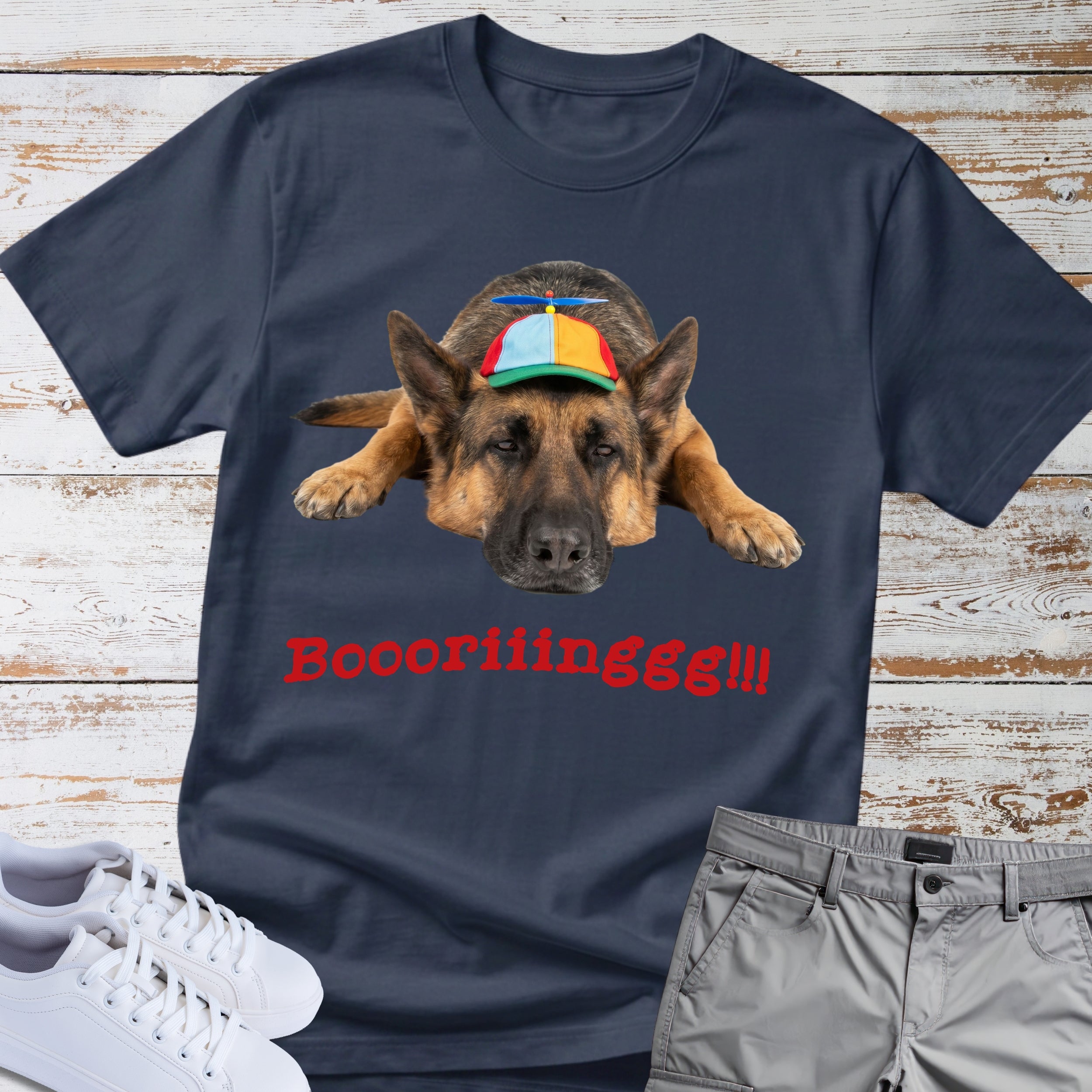 German Shepherd "Boooriinngg" T-Shirt