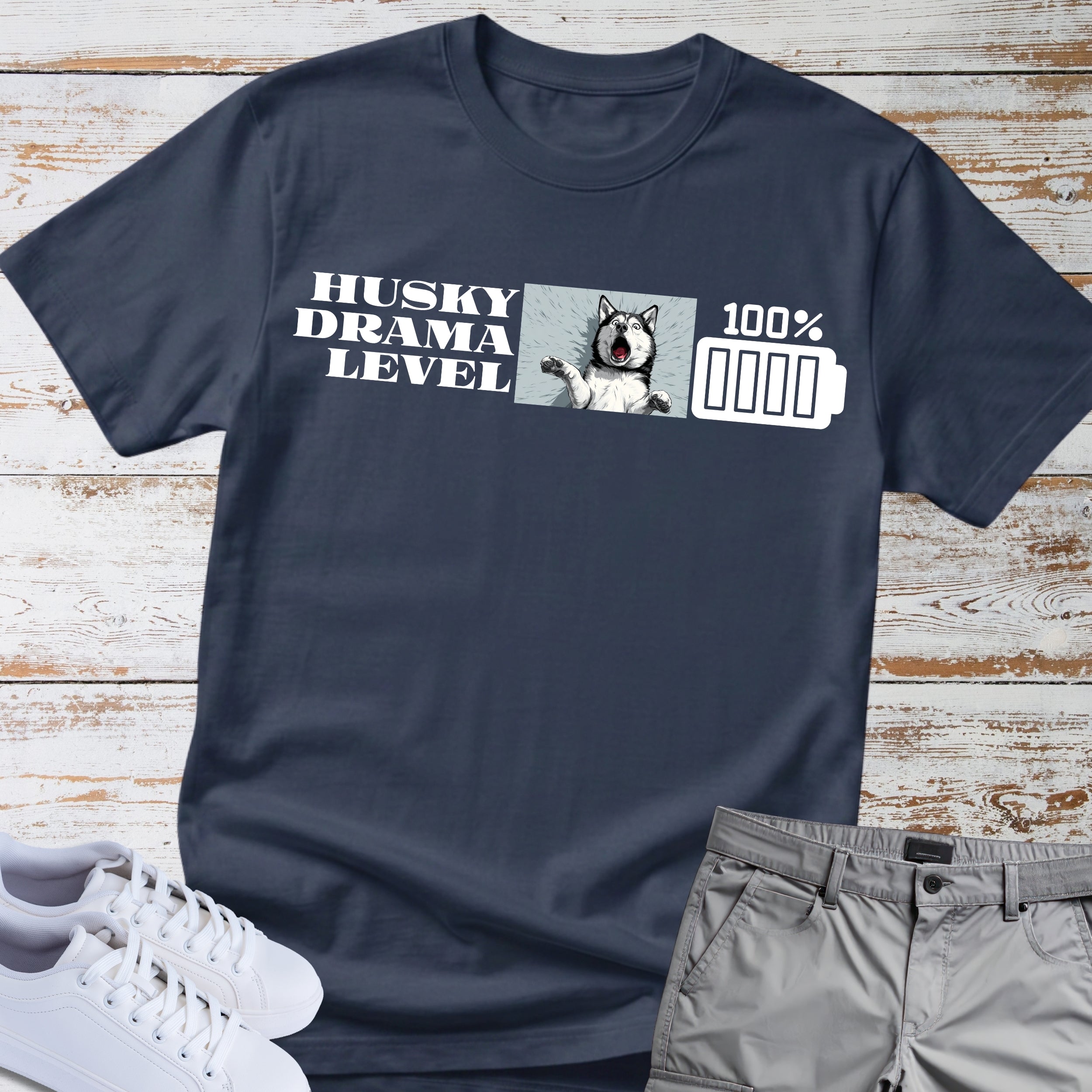 Husky Drama Level: 100% Siberian Husky T-Shirt