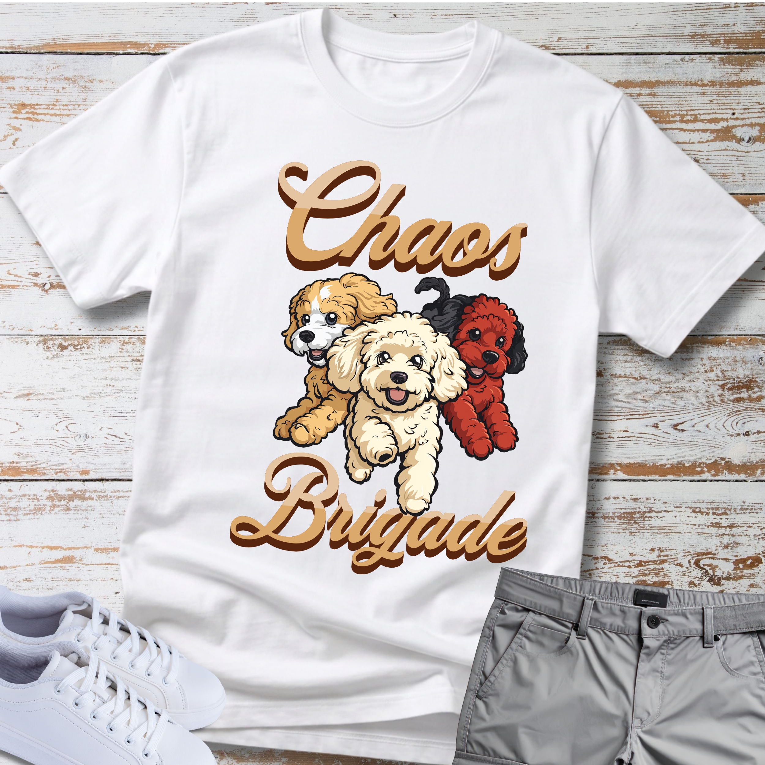 Poodle Chaos Brigade T-shirt