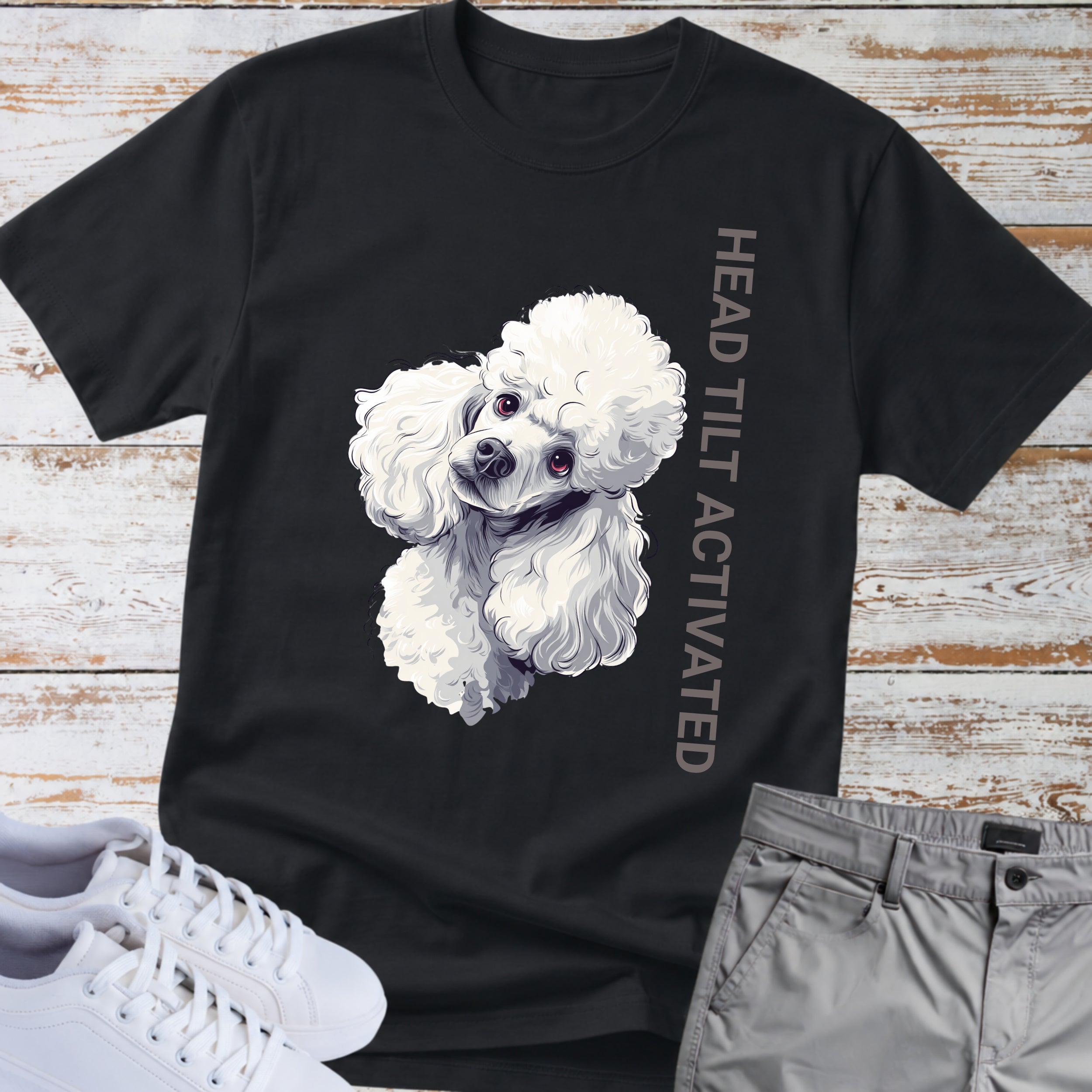 Head Tilt Activated Poodle T-Shirt
