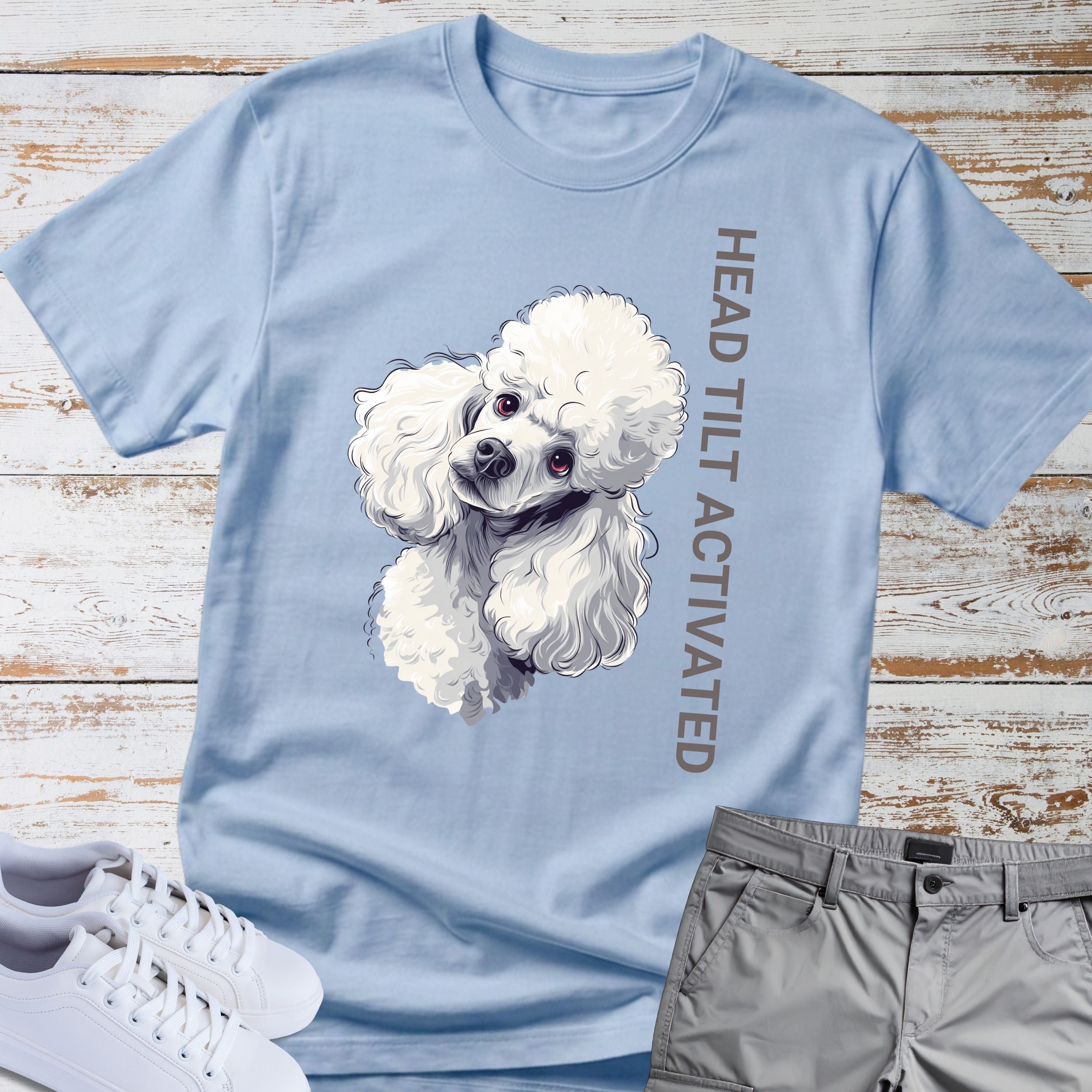 Head Tilt Activated Poodle T-Shirt