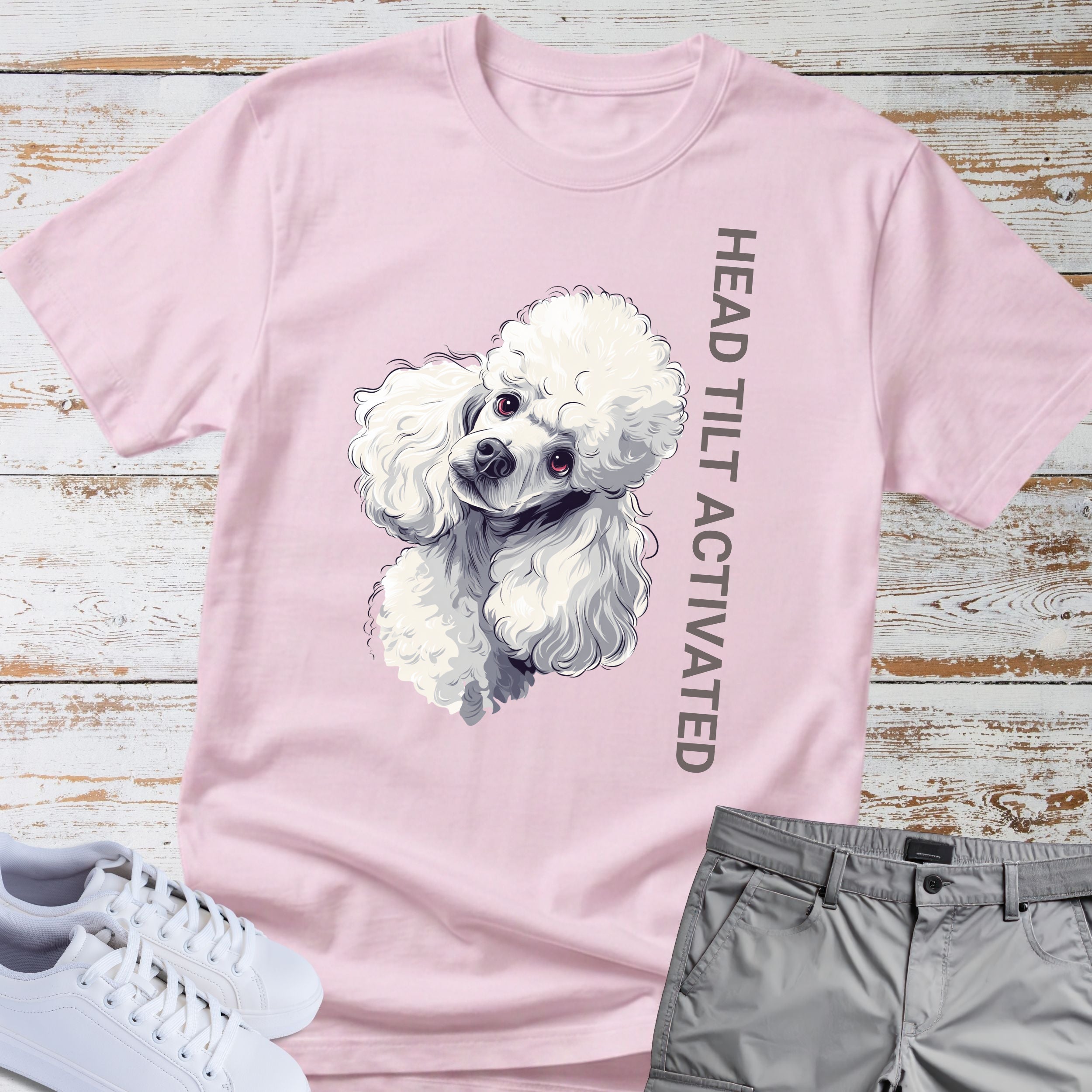 Head Tilt Activated Poodle T-Shirt