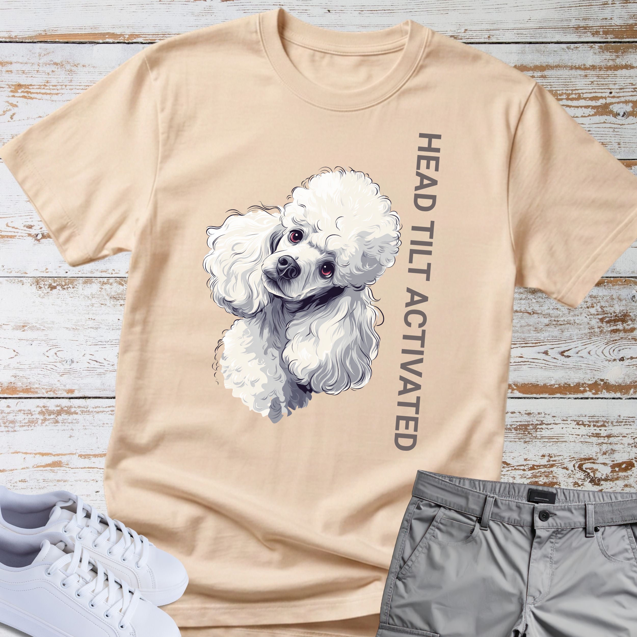 Head Tilt Activated Poodle T-Shirt
