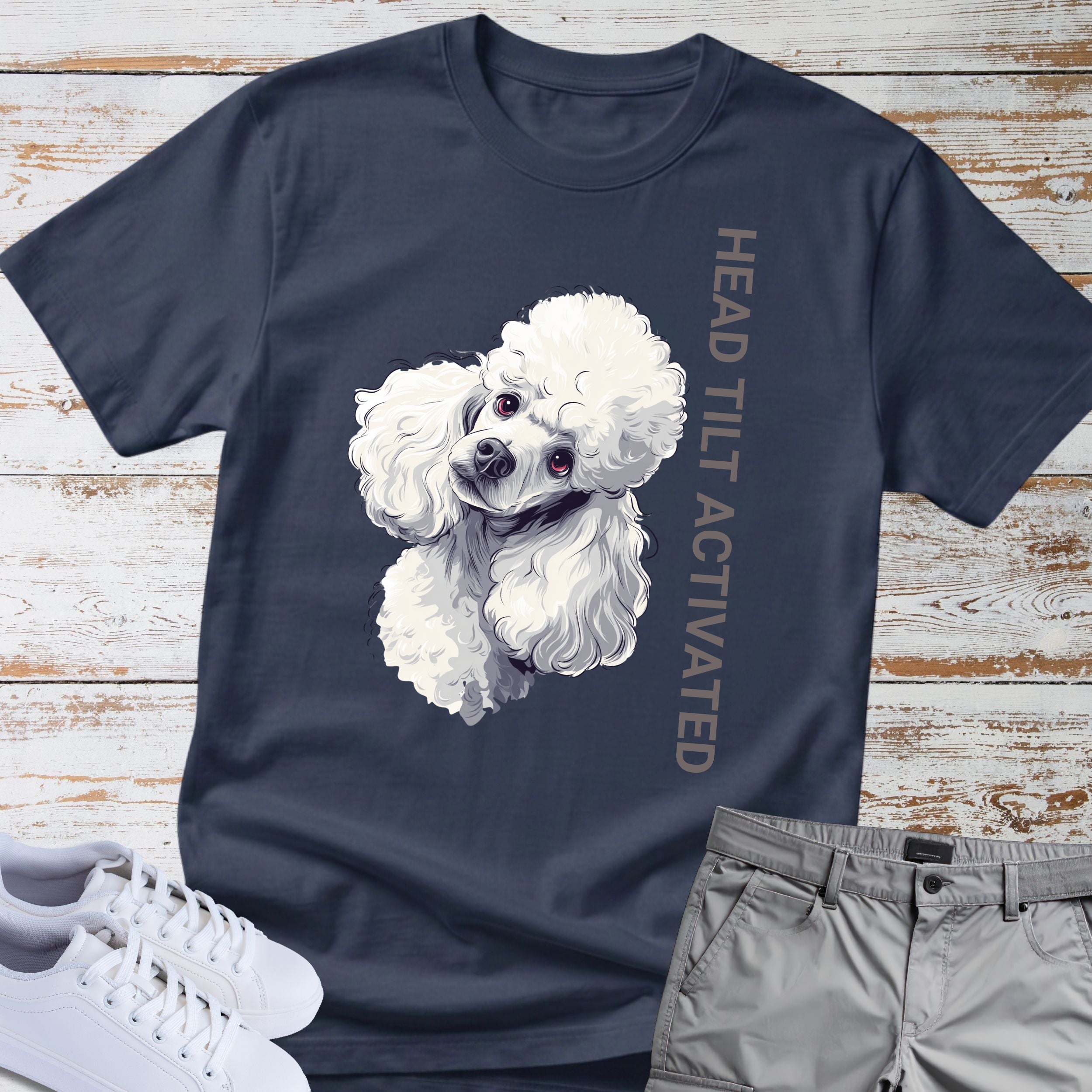 Head Tilt Activated Poodle T-Shirt