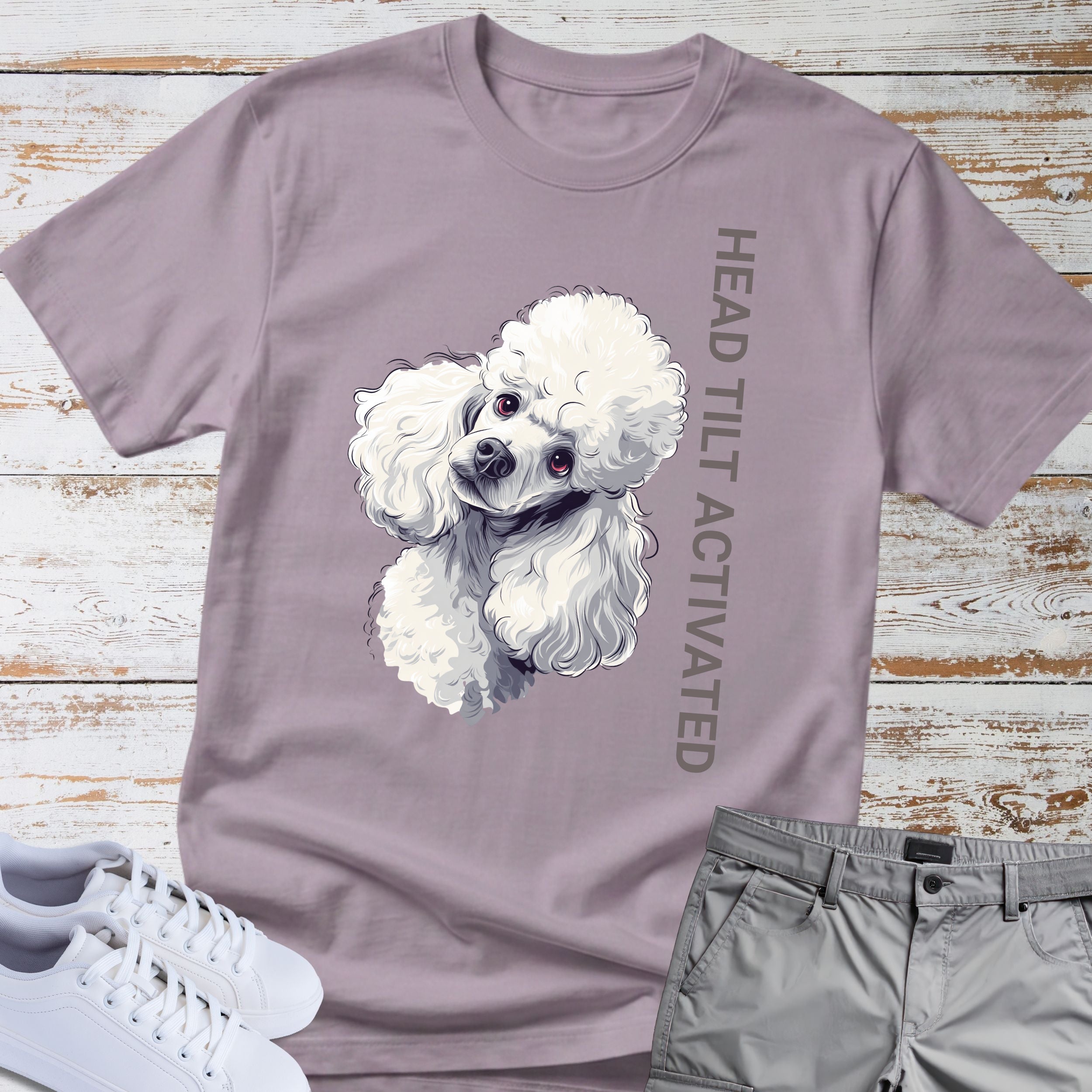 Head Tilt Activated Poodle T-Shirt