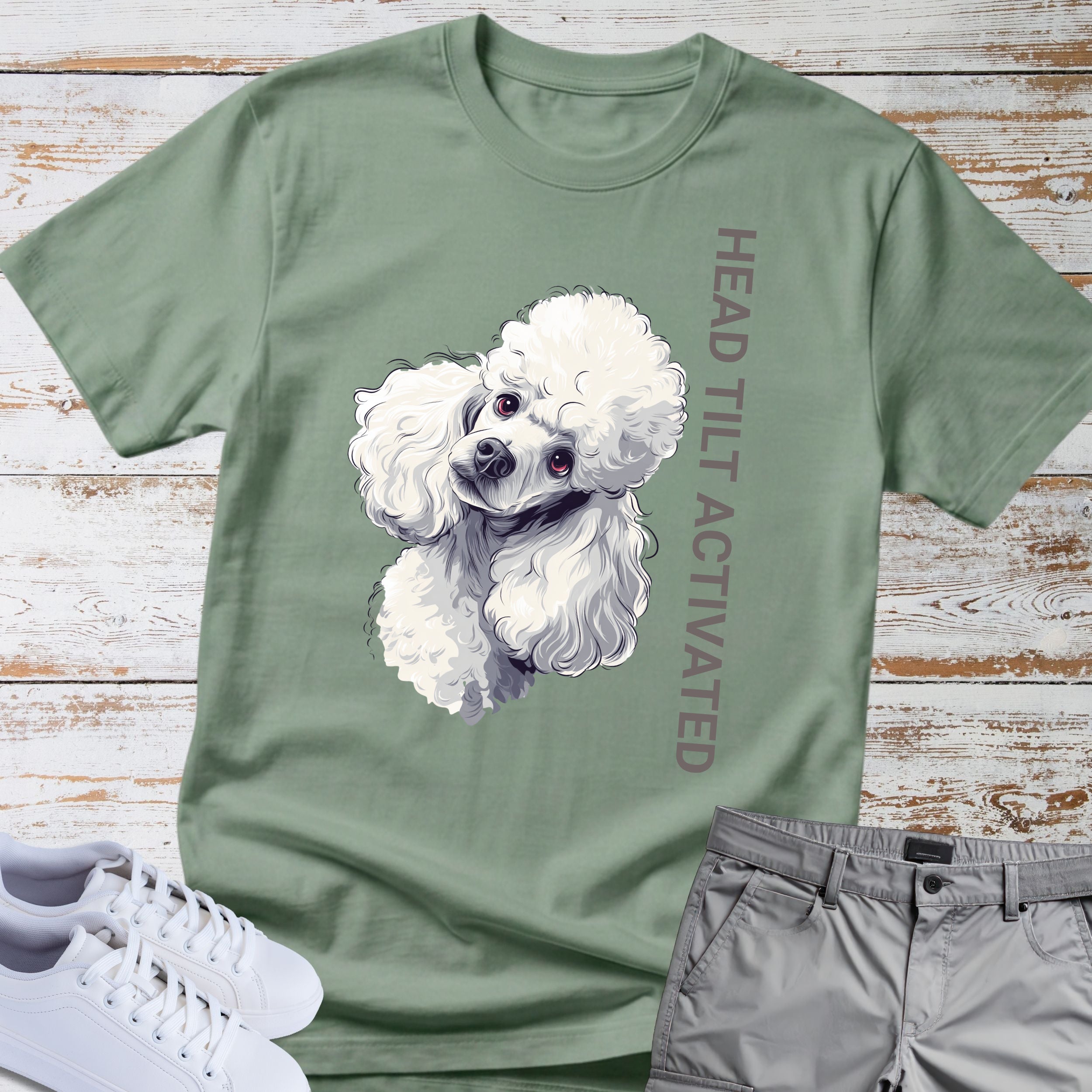 Head Tilt Activated Poodle T-Shirt