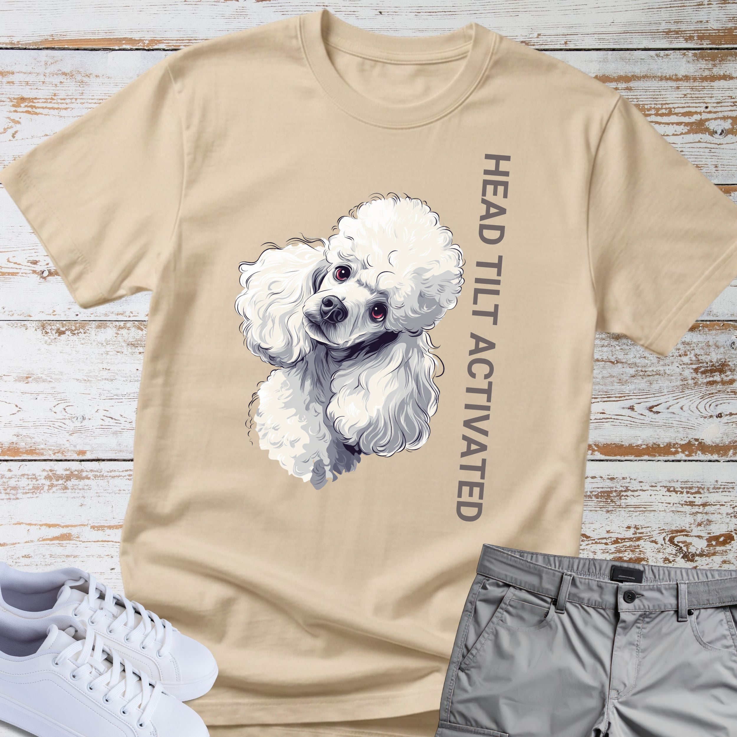 Head Tilt Activated Poodle T-Shirt