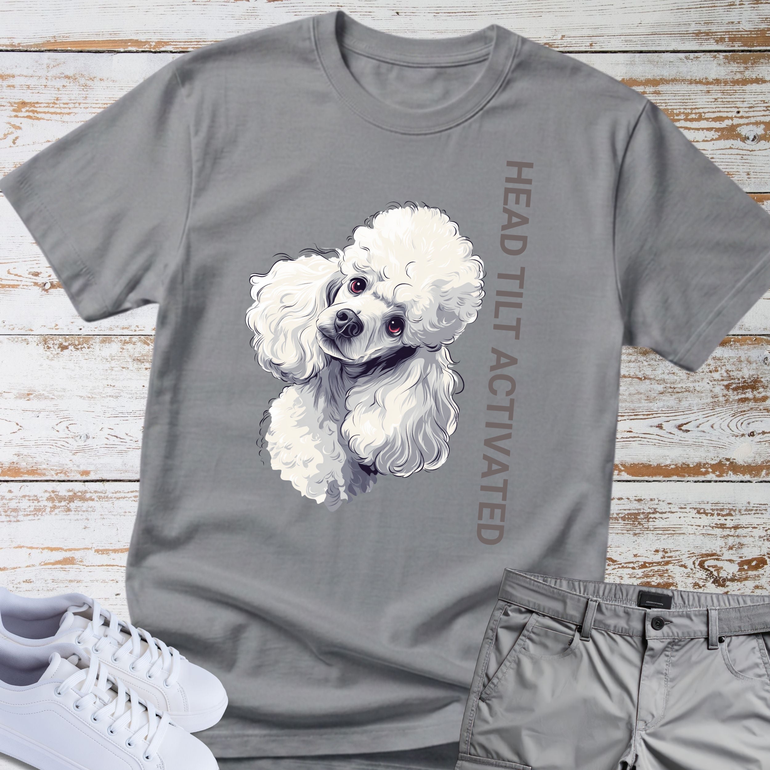 Head Tilt Activated Poodle T-Shirt