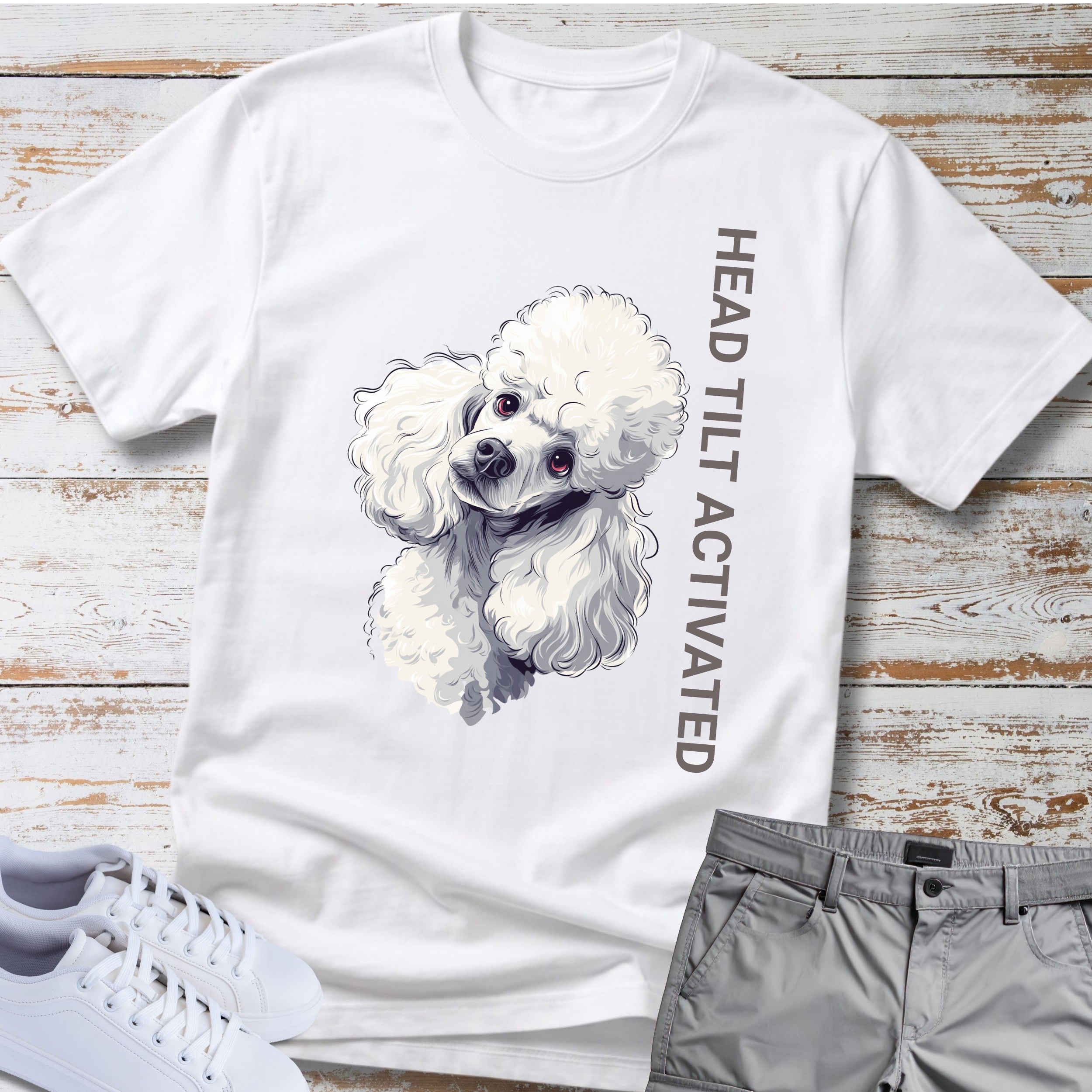 Head Tilt Activated Poodle T-Shirt