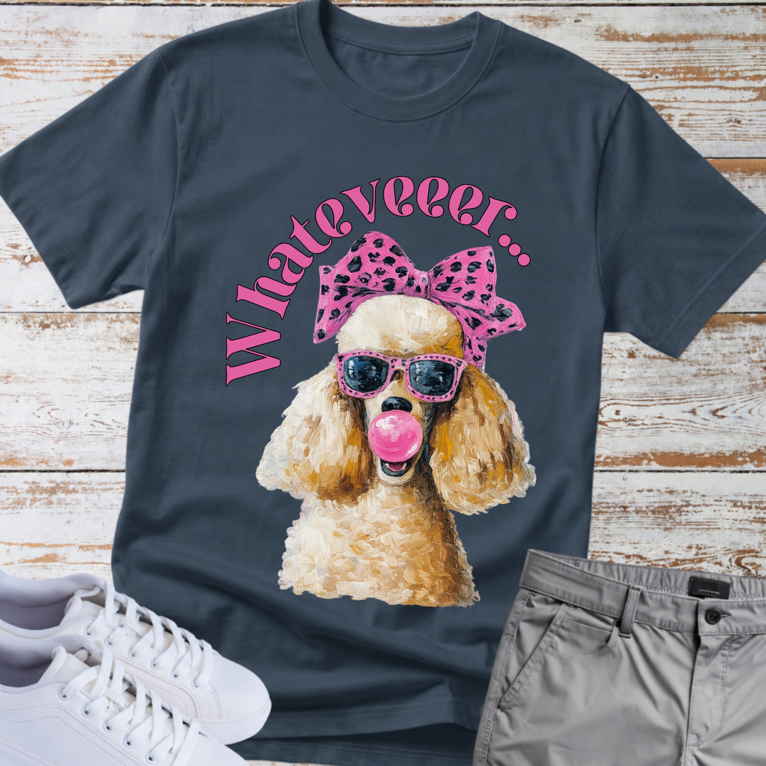 Poodle "Whatever" Sassy Bubblegum T-shirt