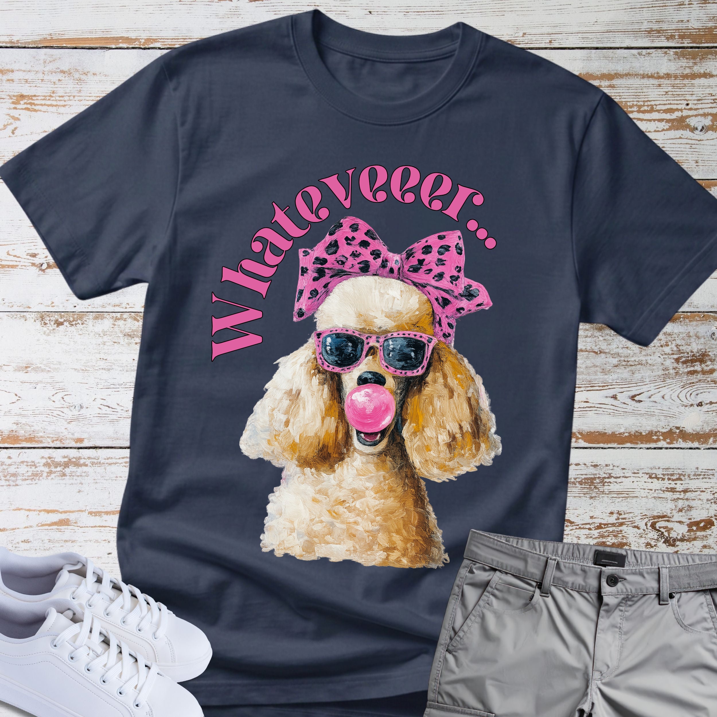 Poodle "Whatever" Sassy Bubblegum T-shirt