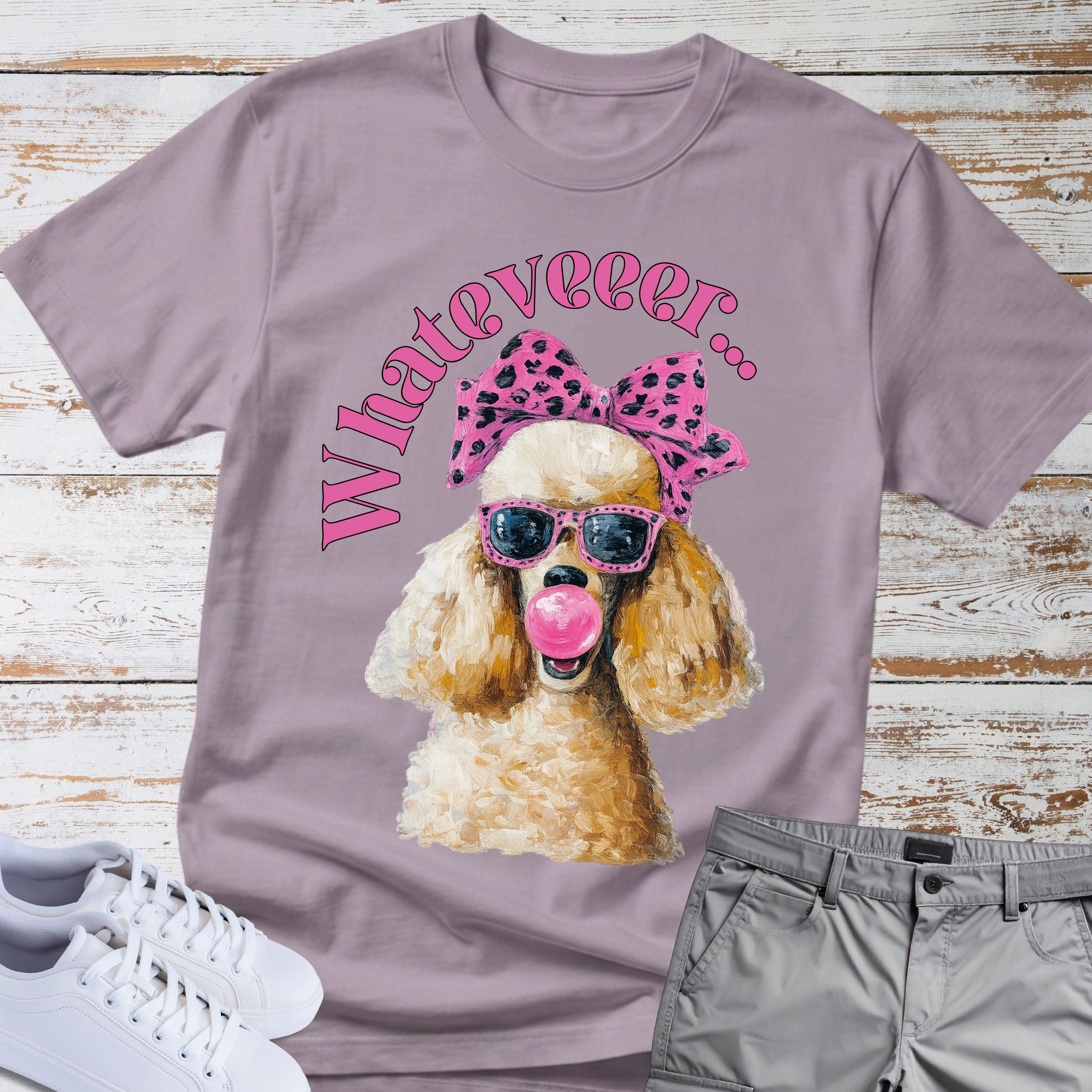 Poodle "Whatever" Sassy Bubblegum T-shirt