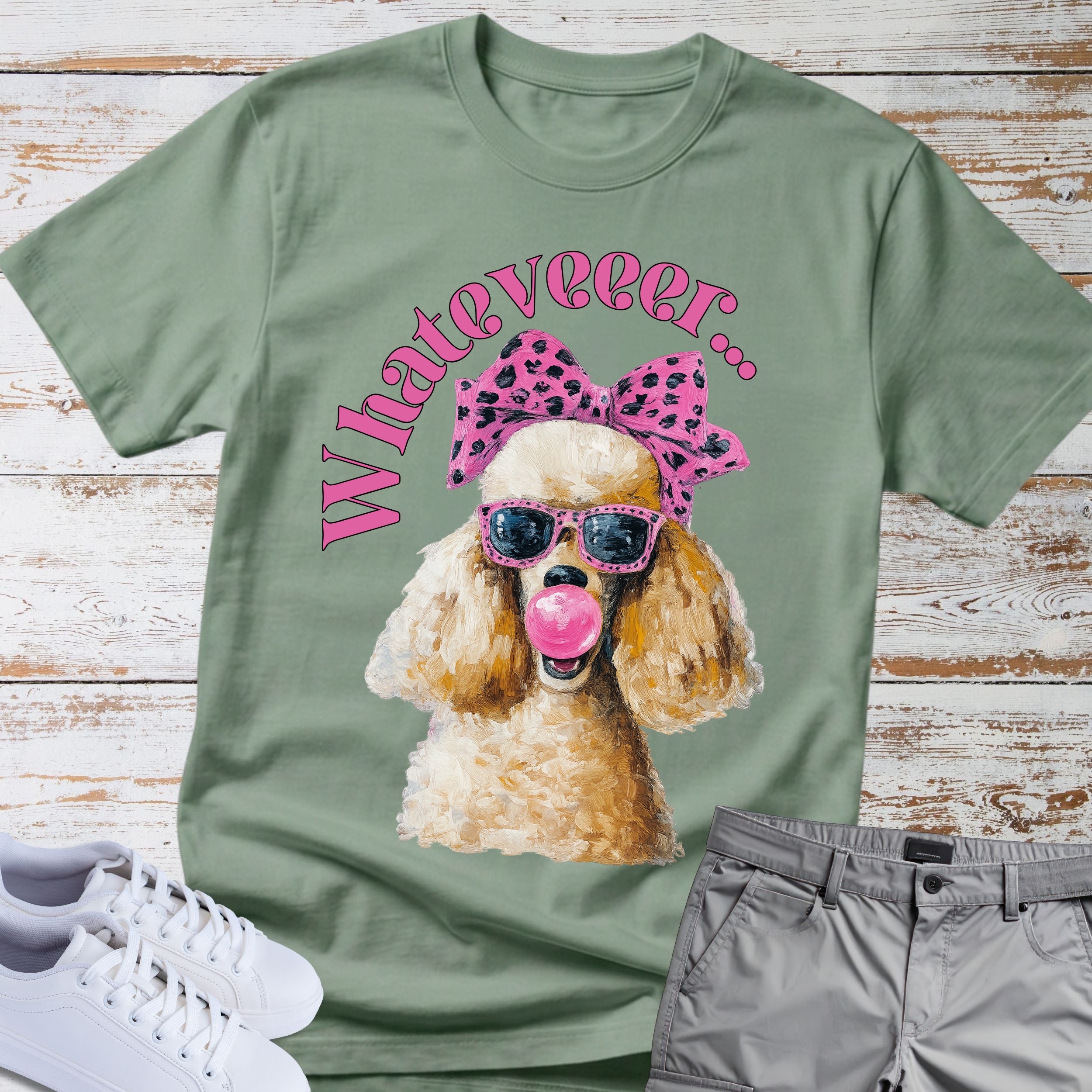 Poodle "Whatever" Sassy Bubblegum T-shirt