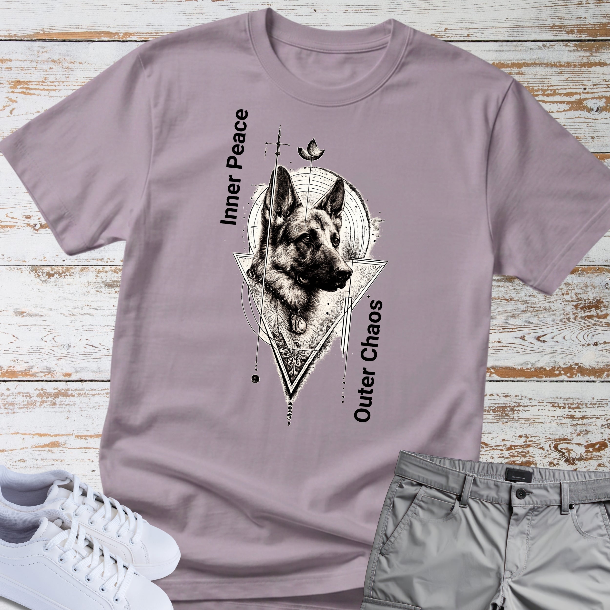 German Shepherd "Inner Peace, Outer Chaos" T-Shirt