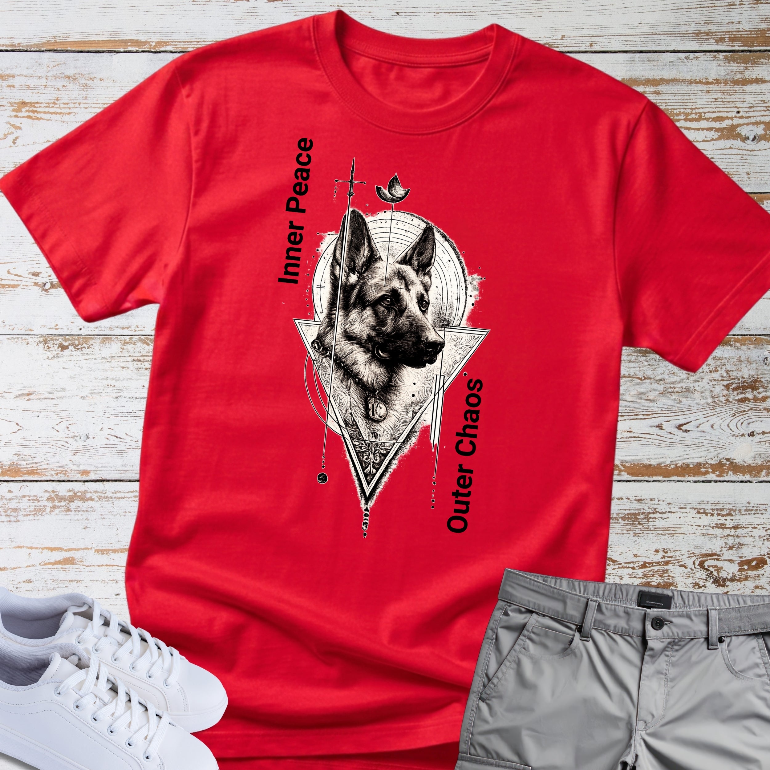 German Shepherd "Inner Peace, Outer Chaos" T-Shirt